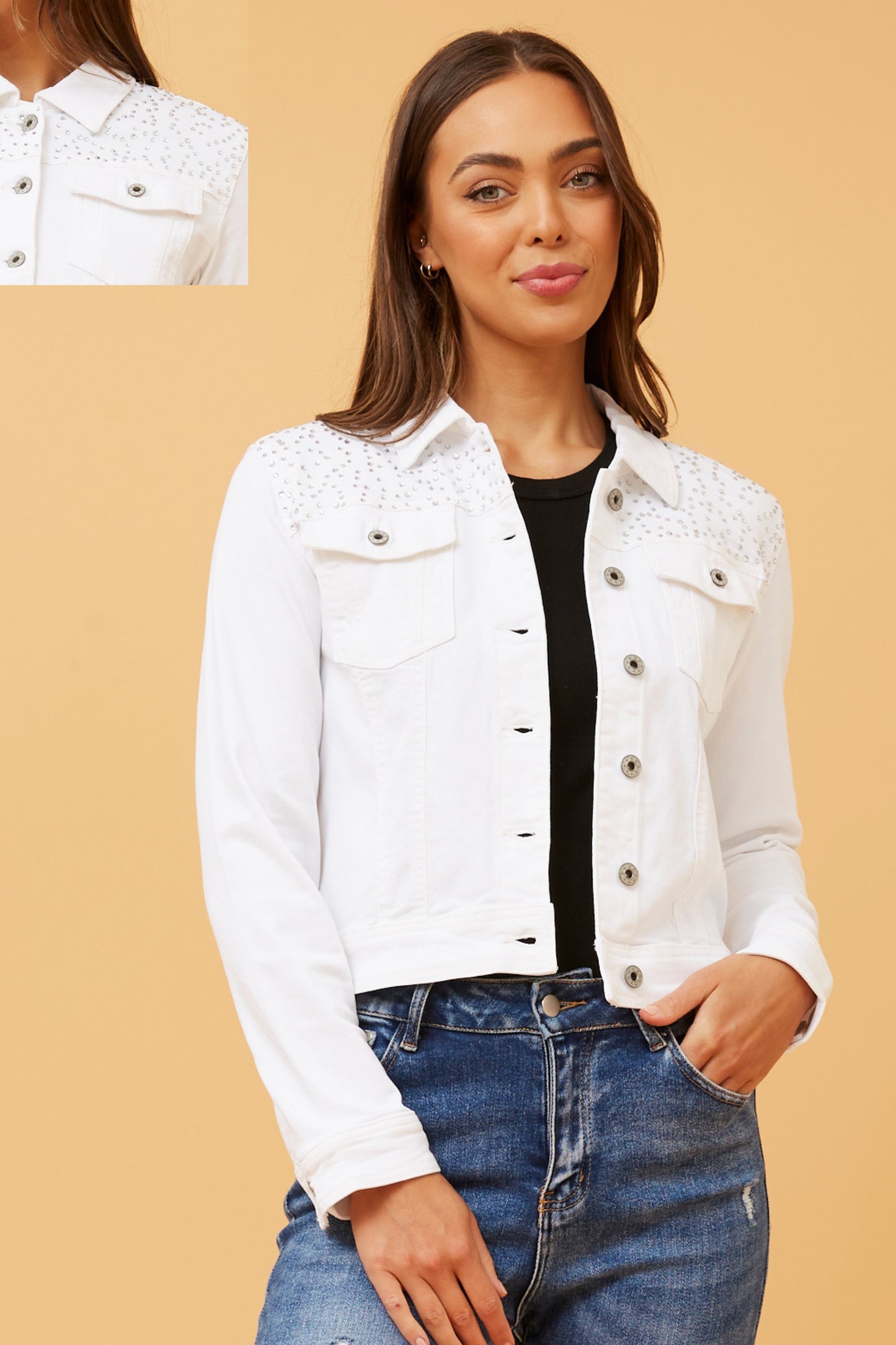 Felma Sequins Denim Jacket J732714