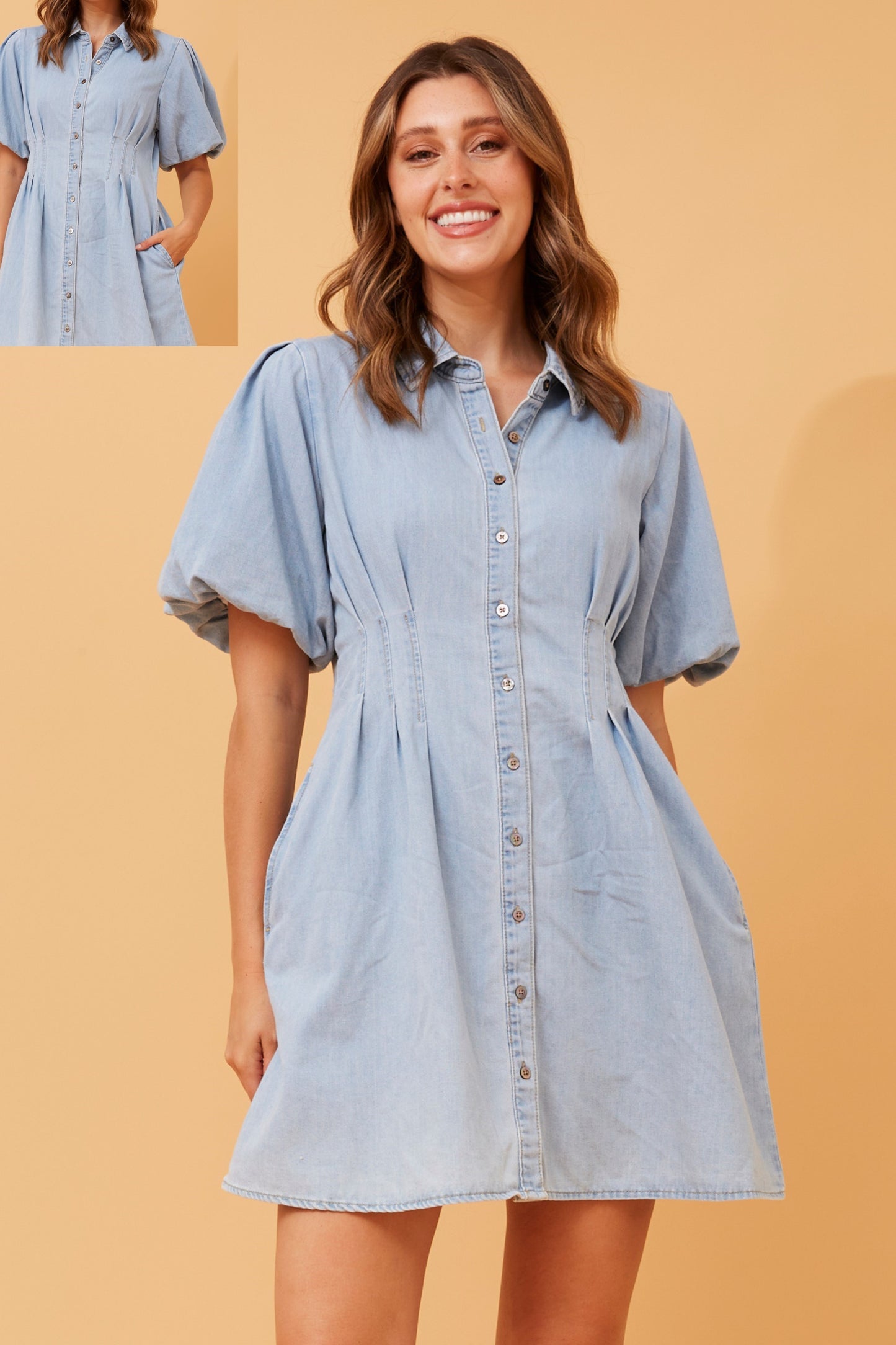Saddie Denim Short Dress D515448