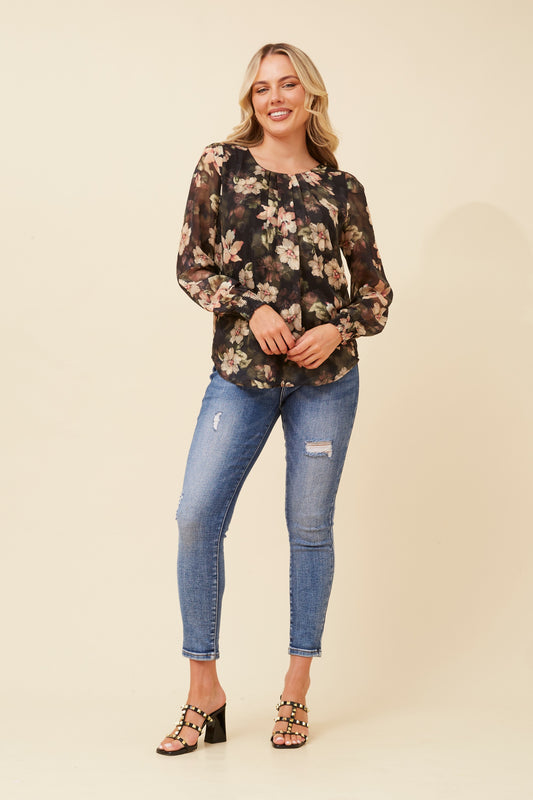 Sabine Burnout Floral Blouse T521516