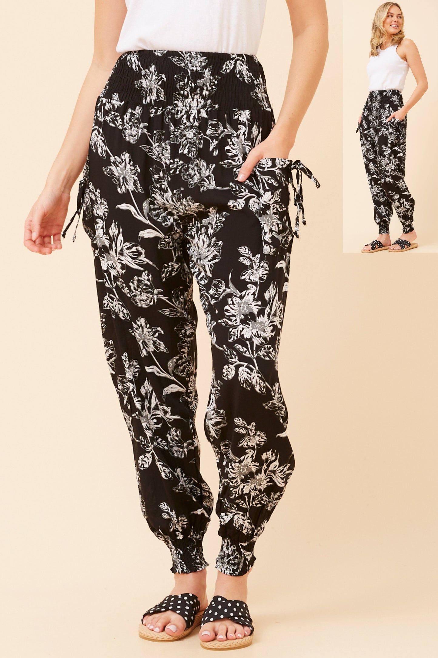 Floral Printed Harem Pants -  P523471