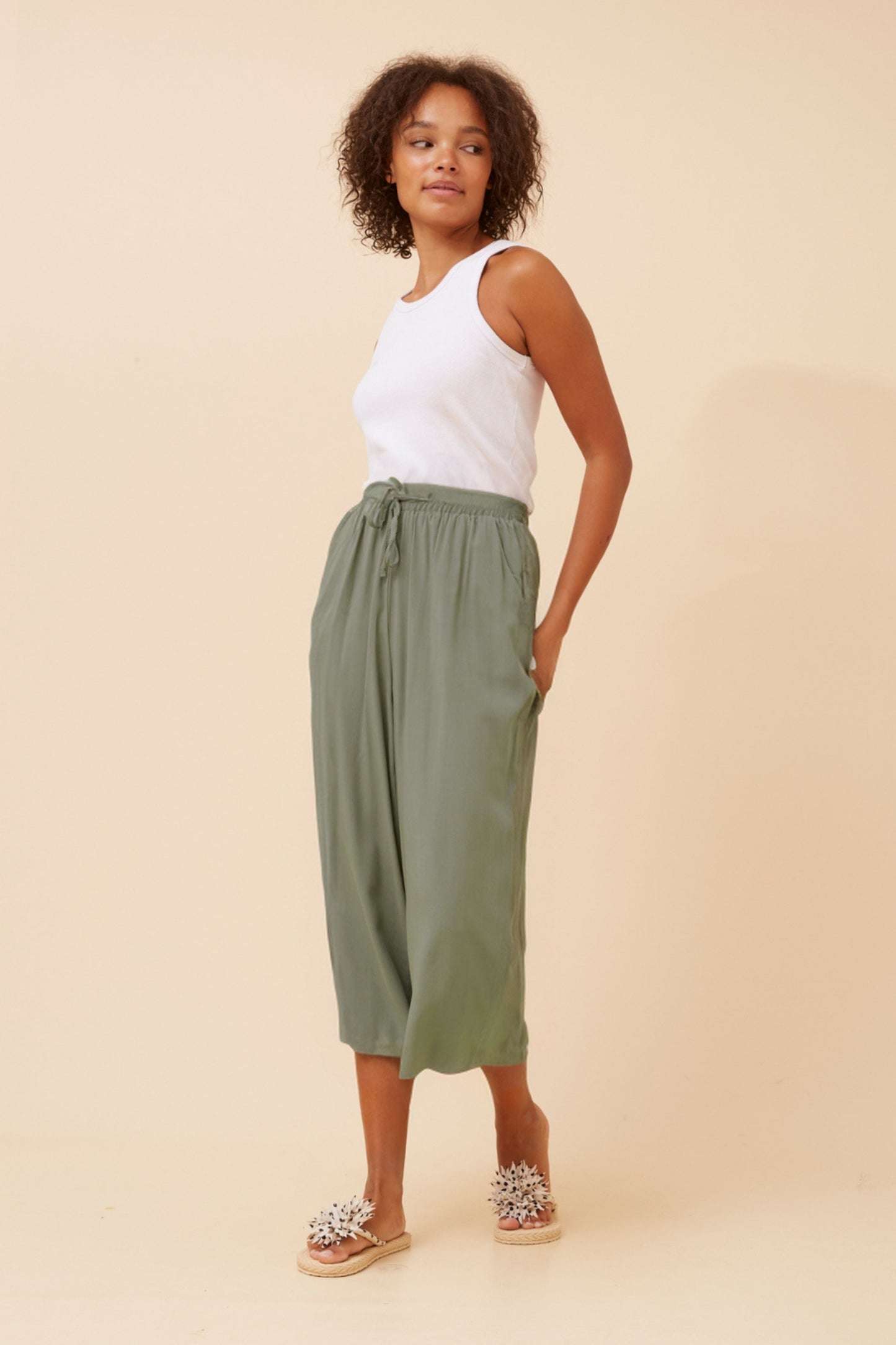 Zen Culotte Pants P522845 Khaki