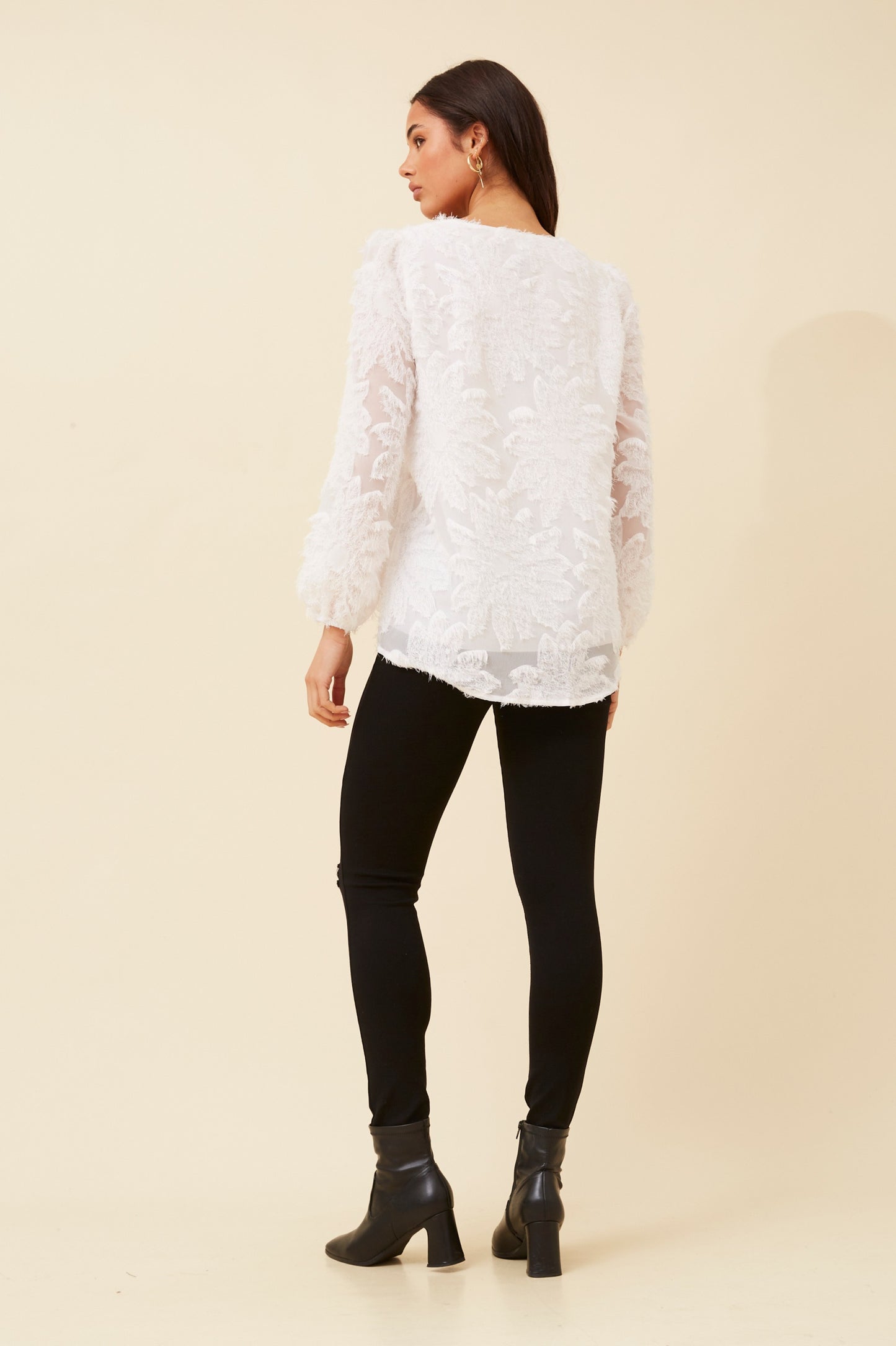 Azra Floral Pattern Blouse T733982 White