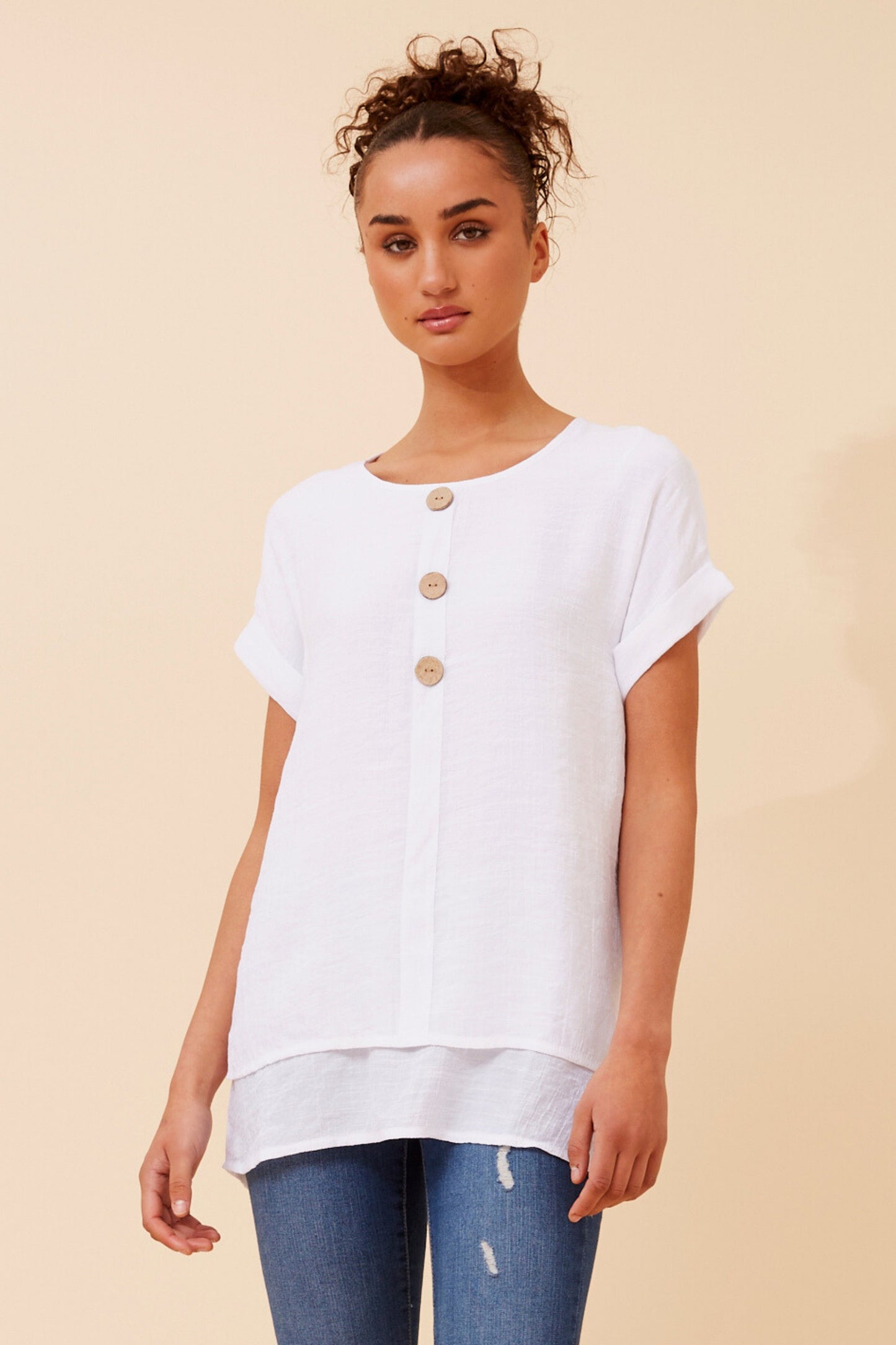 Soraya Double Layer Top T523077 White
