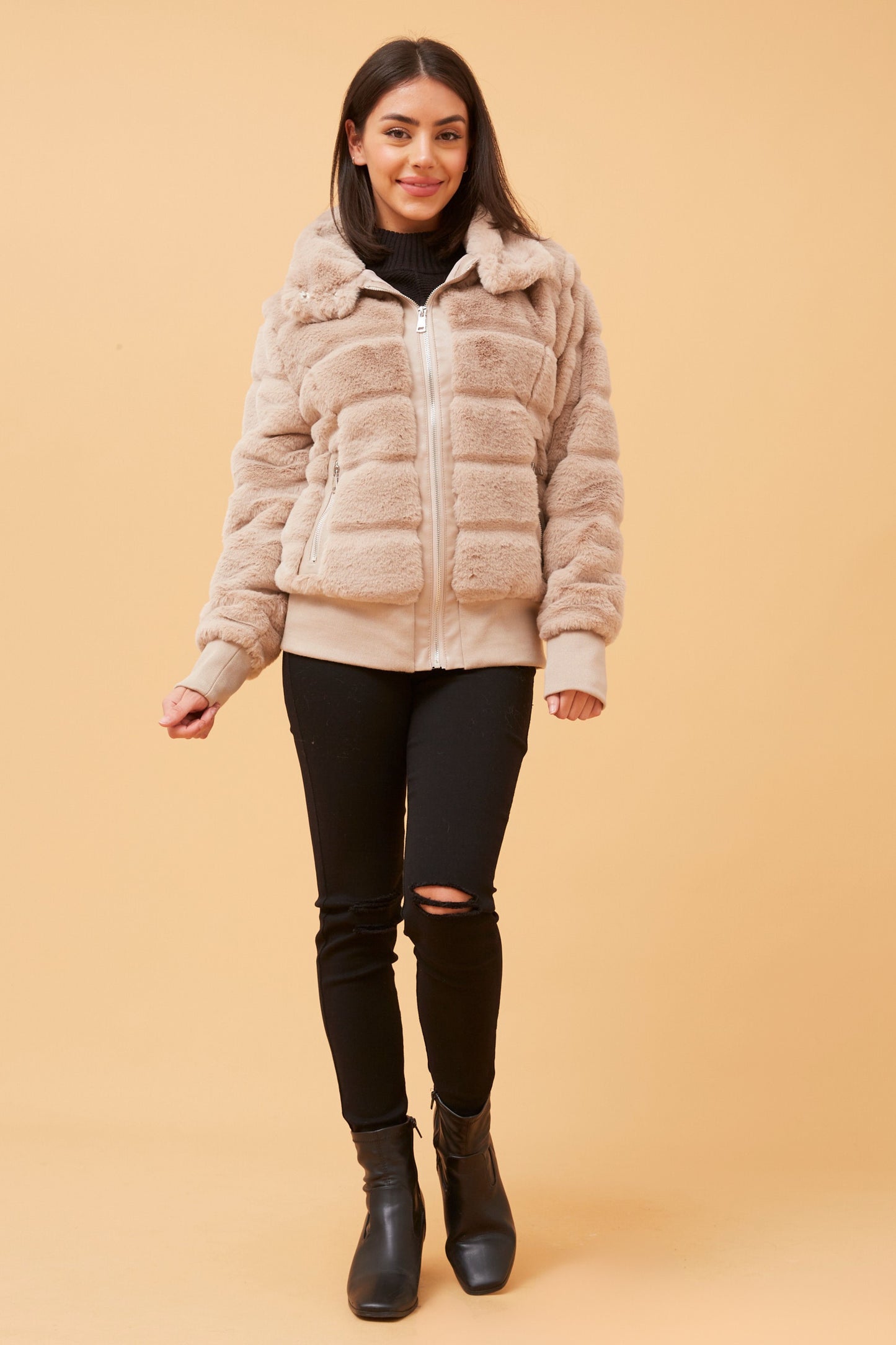 Aurora Faux Fur Beige J515278