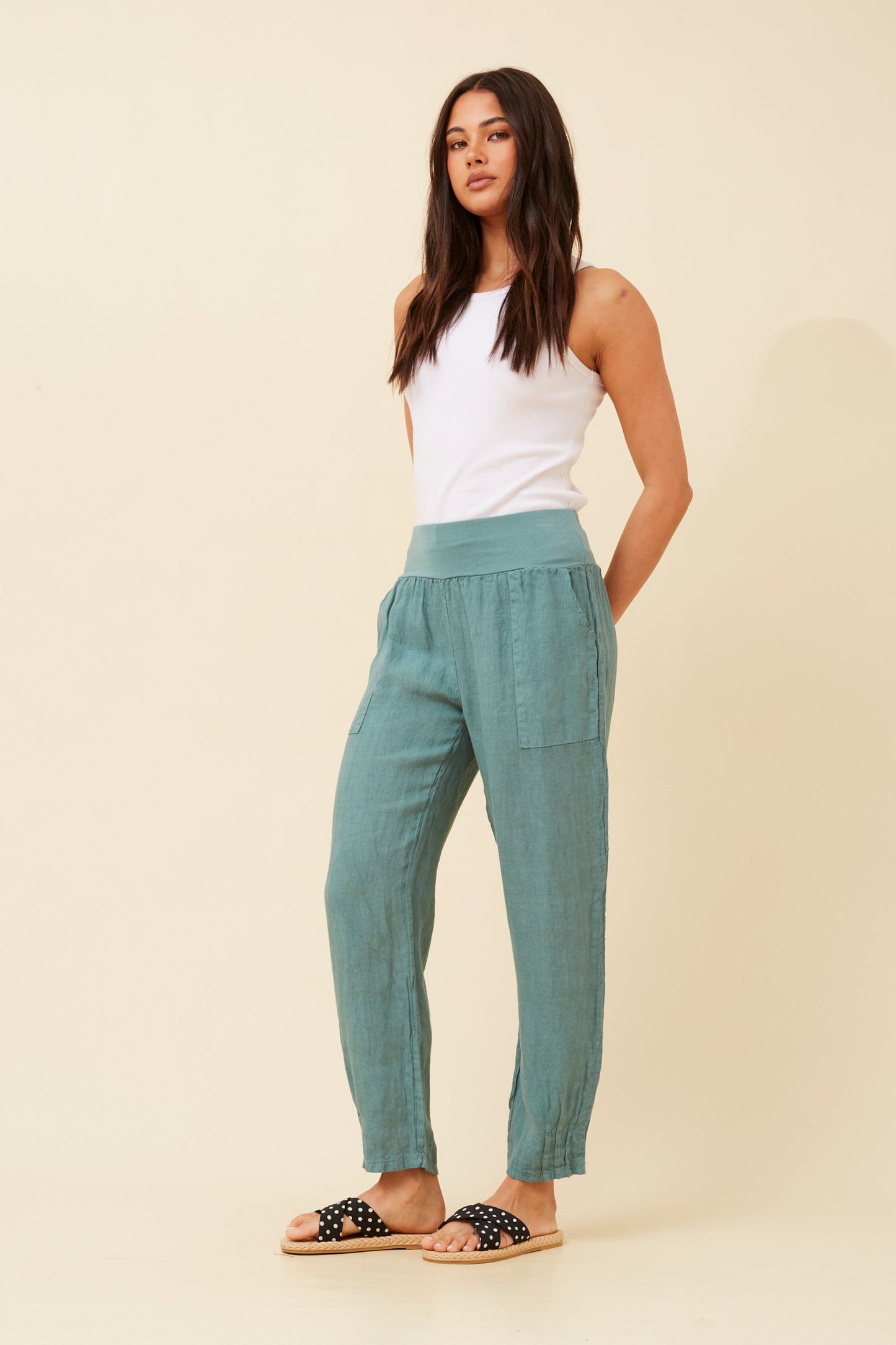 Linen Italian Pant P516694 Lago