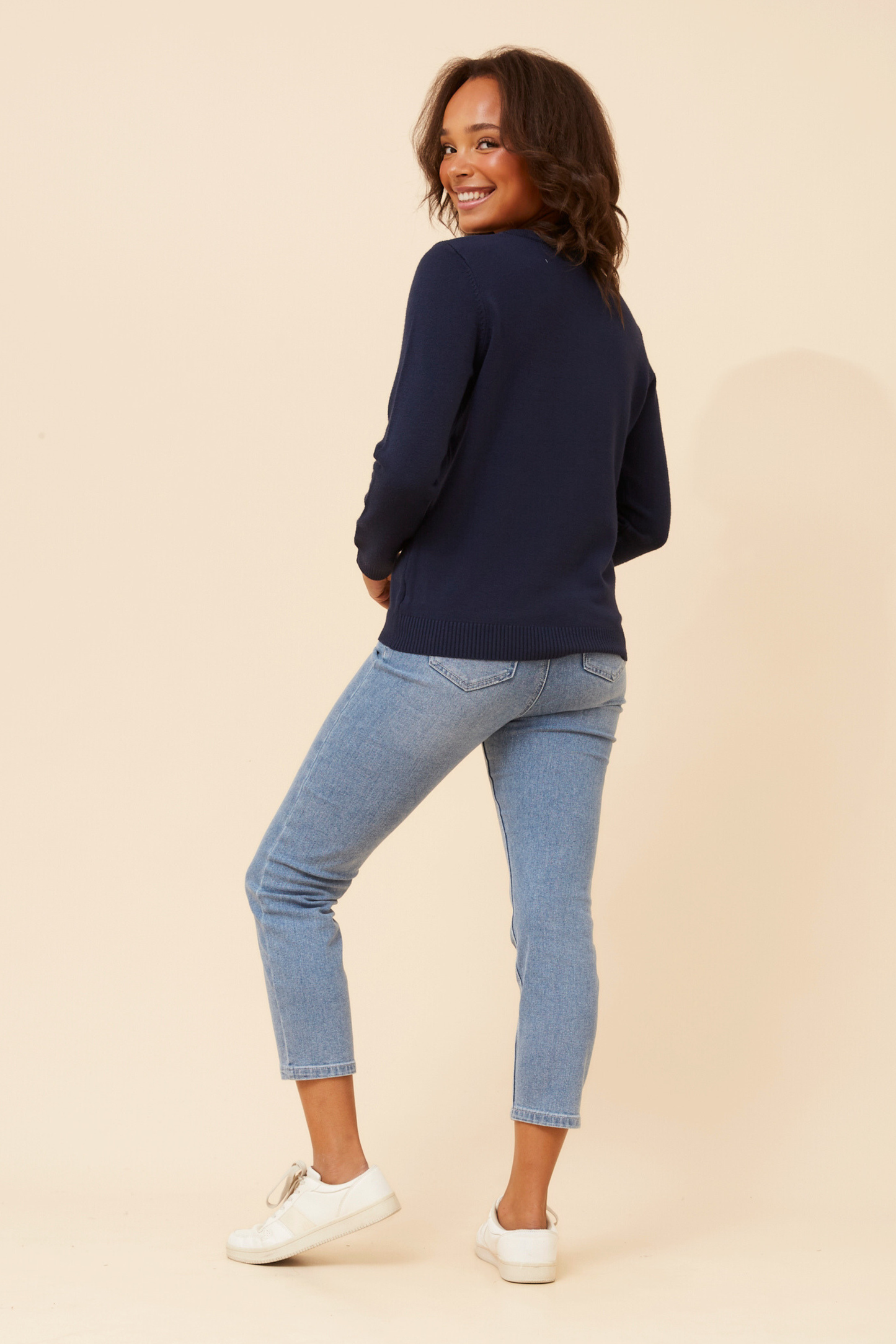 Gracie Pearl Detail Knit KP525903 Navy