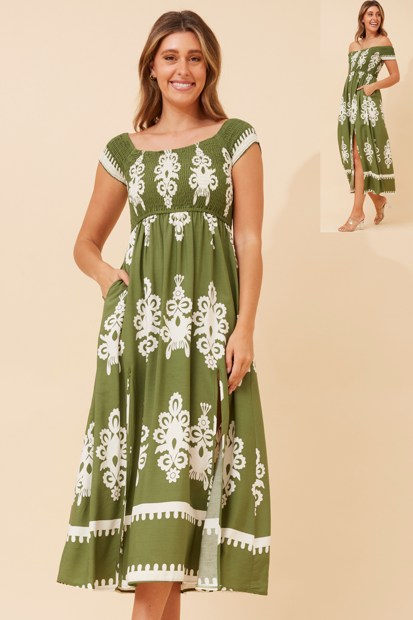 Robin Boho Printed Maxi Dress D523613