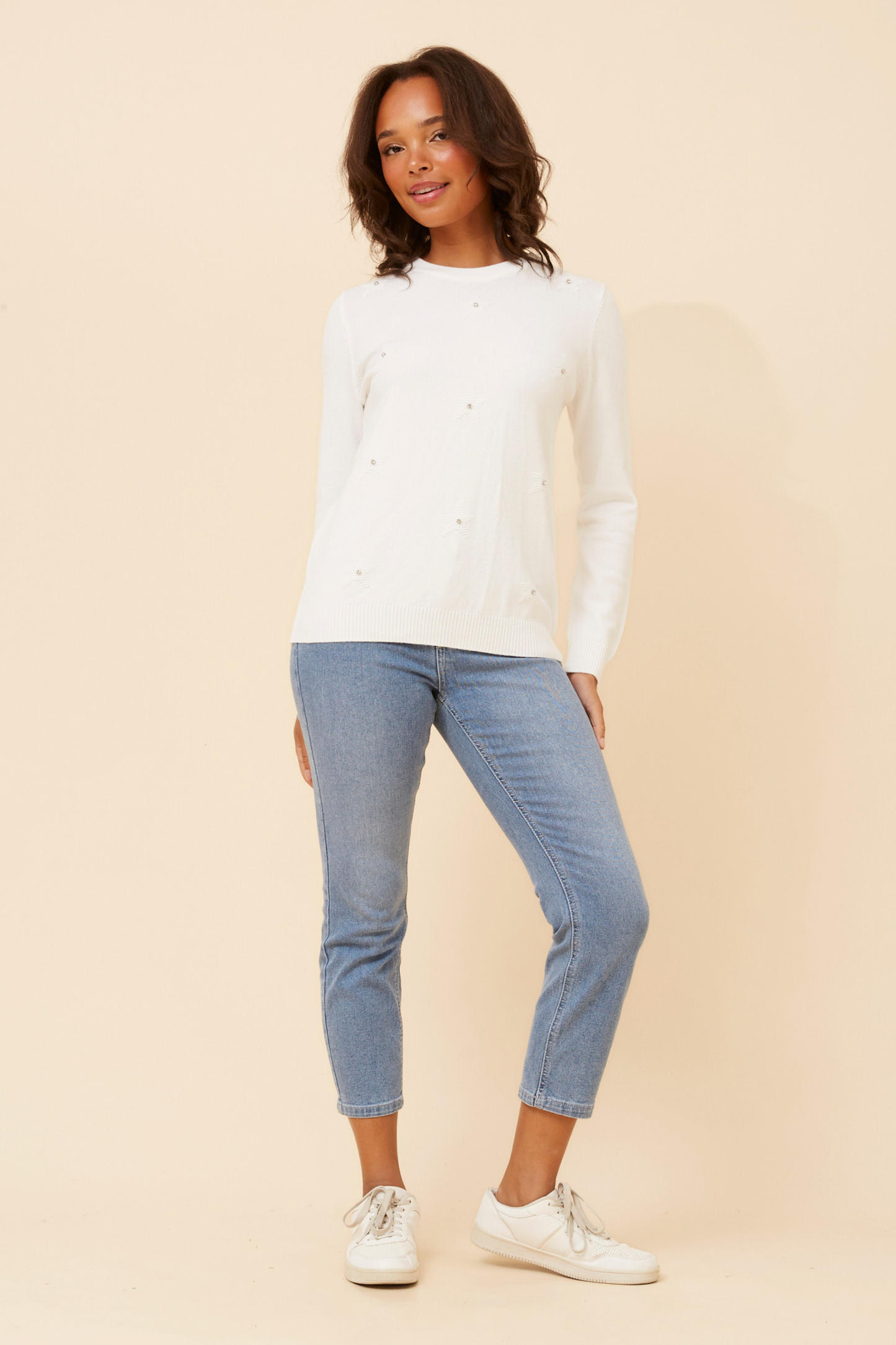 Berita Pearl Detail Knit KP525906 White