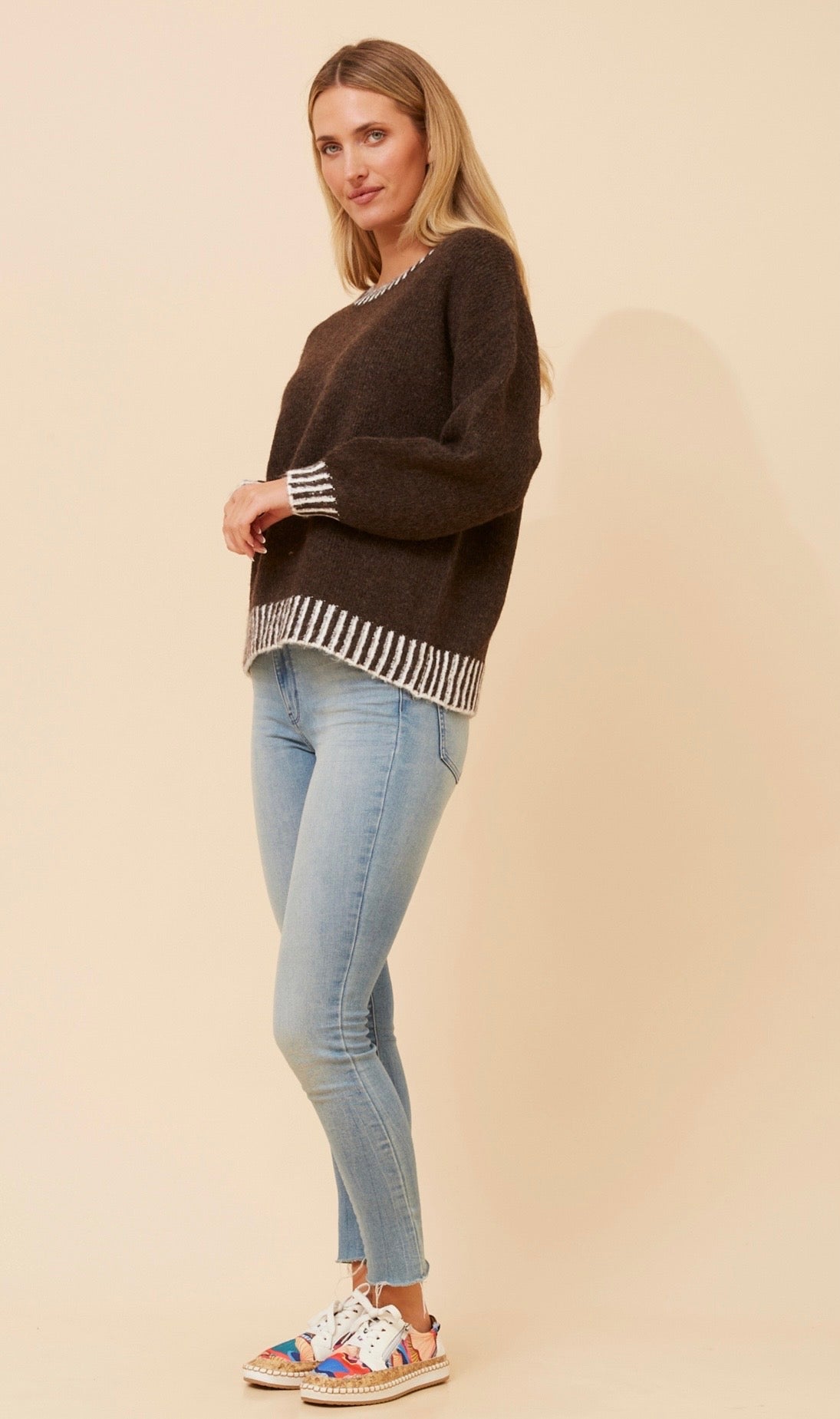 Zara Trim Details Jumper KP734293 Chocolate