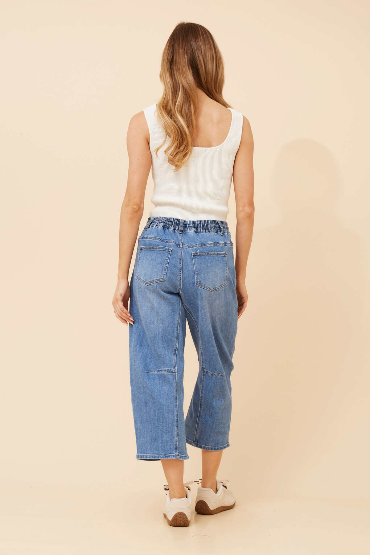 Jinn Cropped Barrel Denim Pant P526737