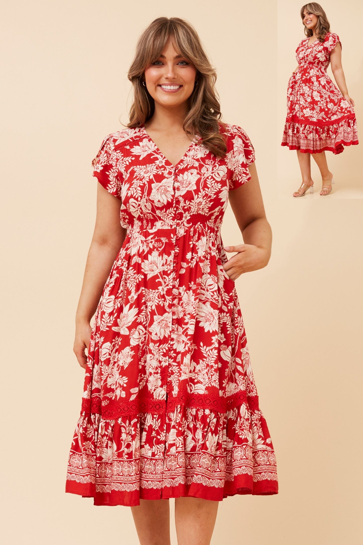 Serena Floral Midi Dress - D523238