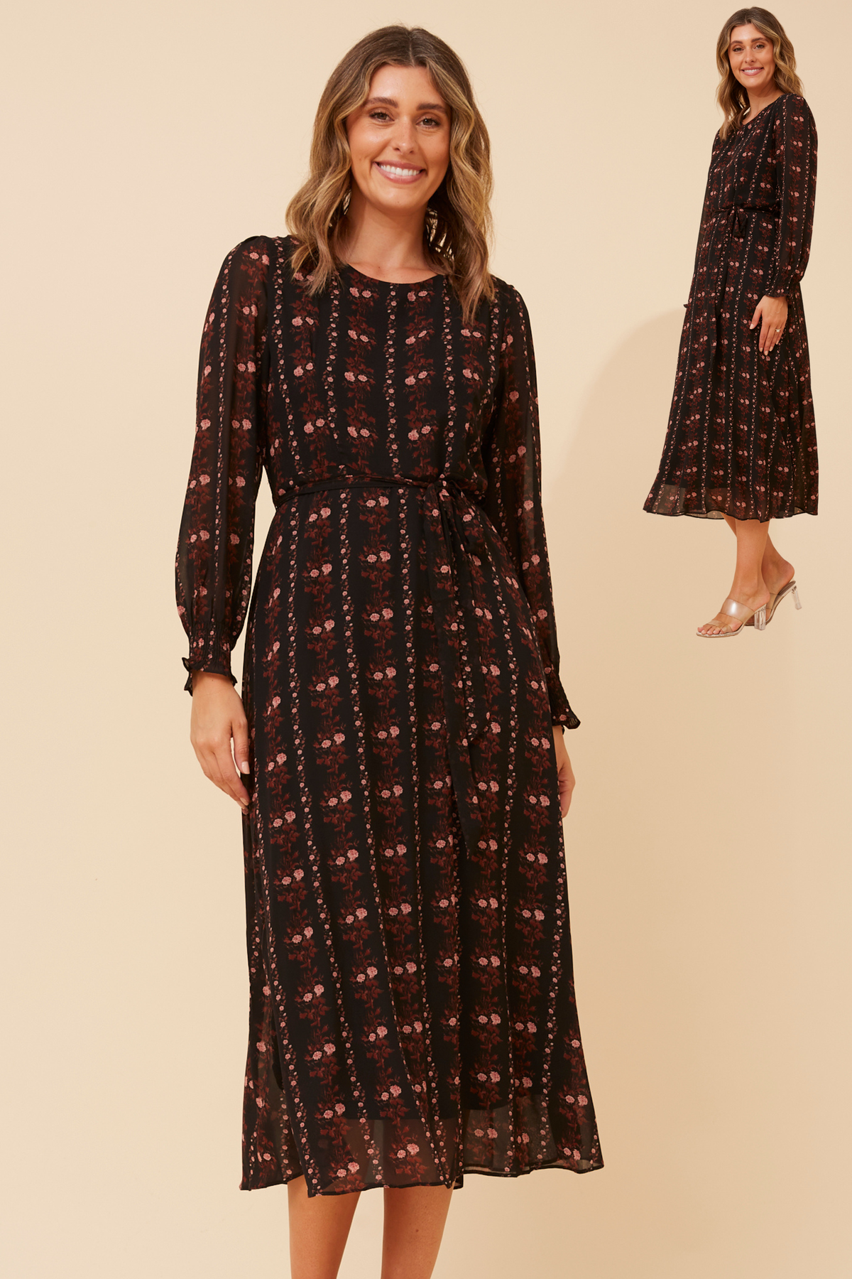 Joy Printed Maxi Dress D735376 Multi Black