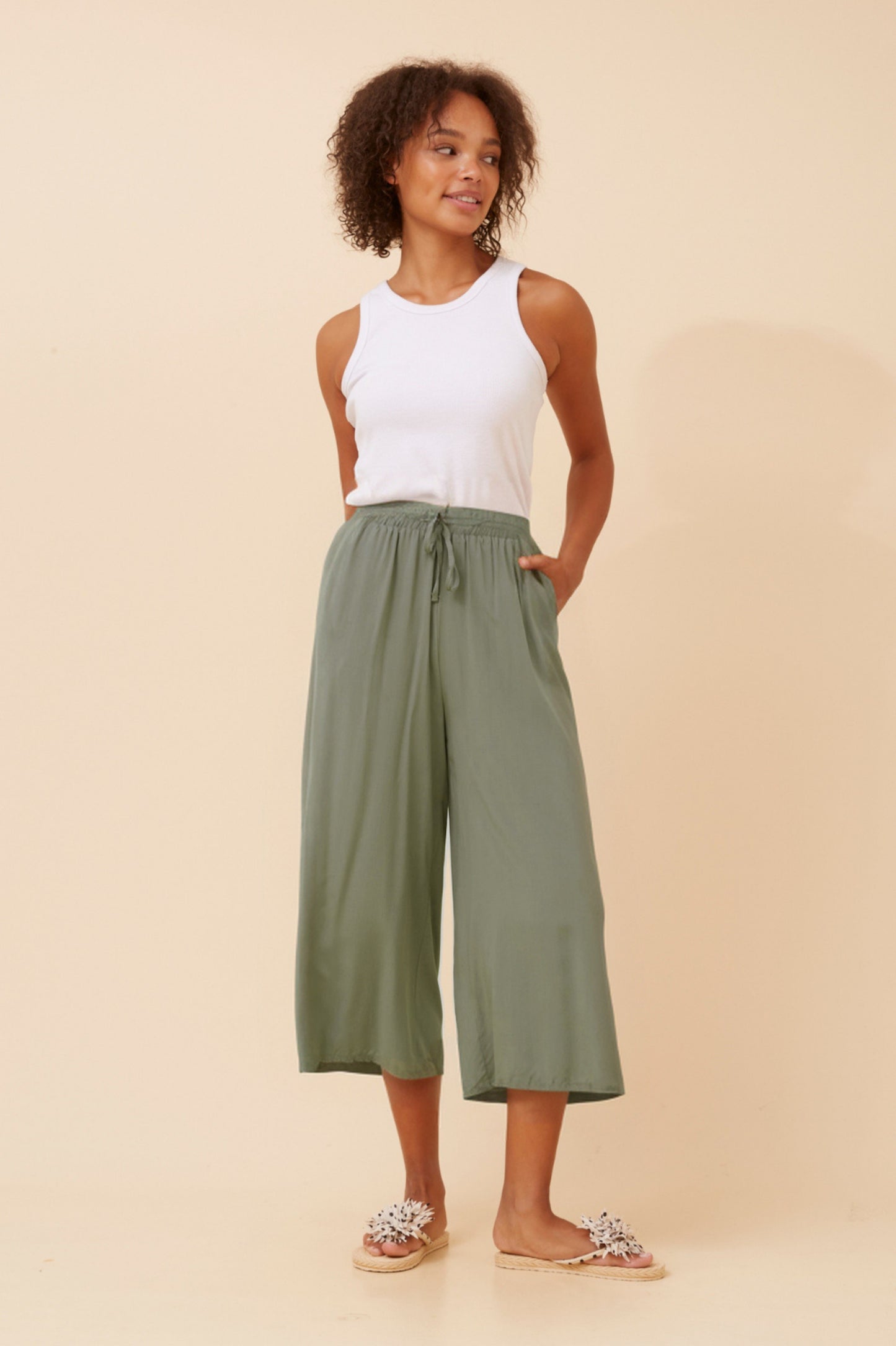 Zen Culotte Pants P522845 Khaki