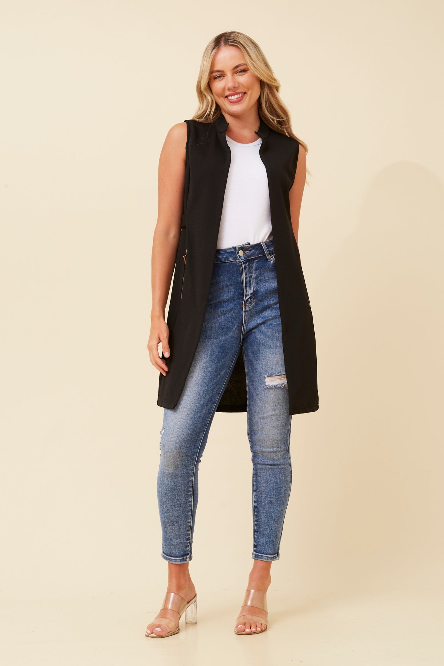 Zuri Longline Vest V731805 Black