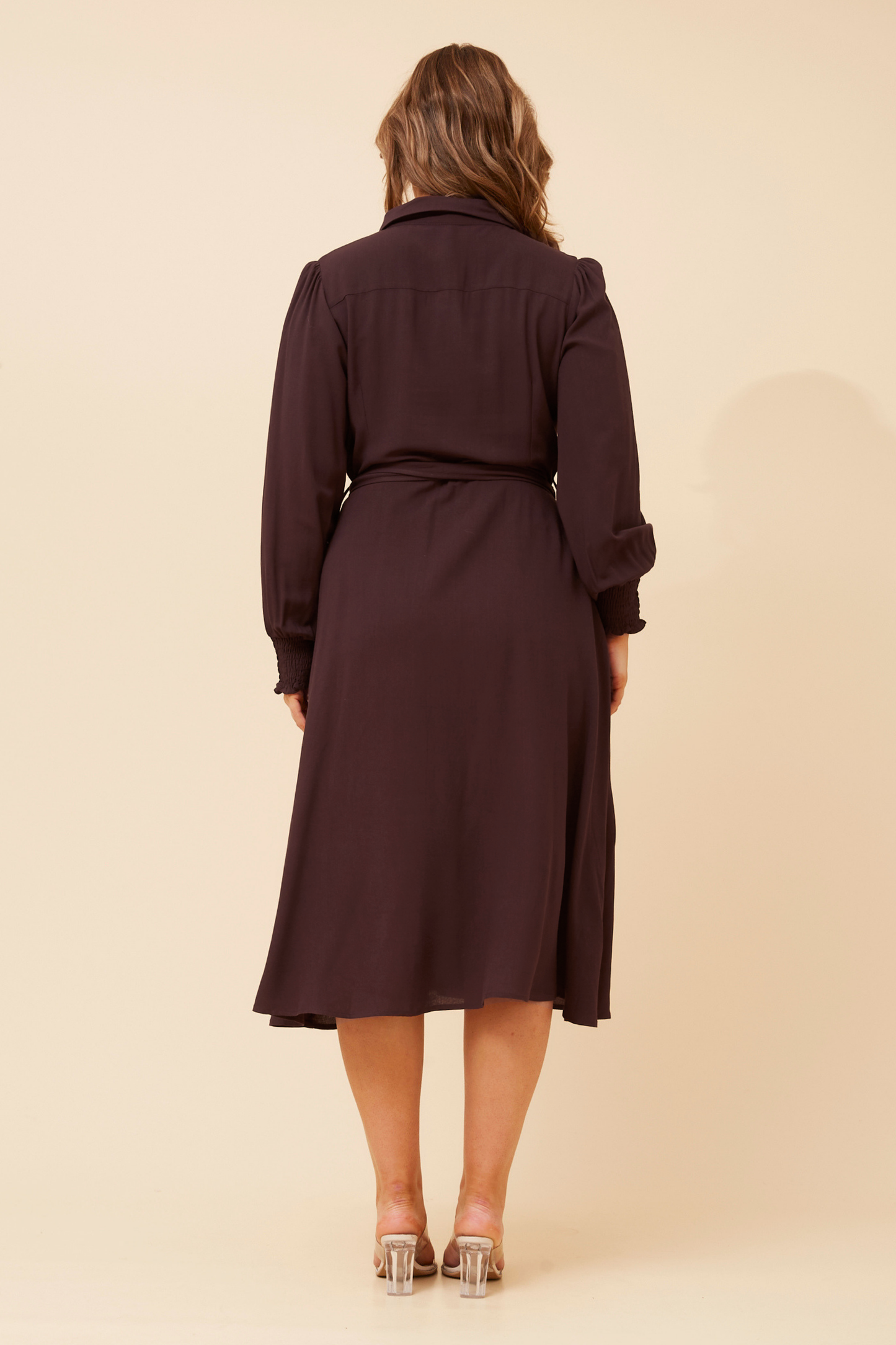 Sariya Midi Shirt Dress Chocolate D526443