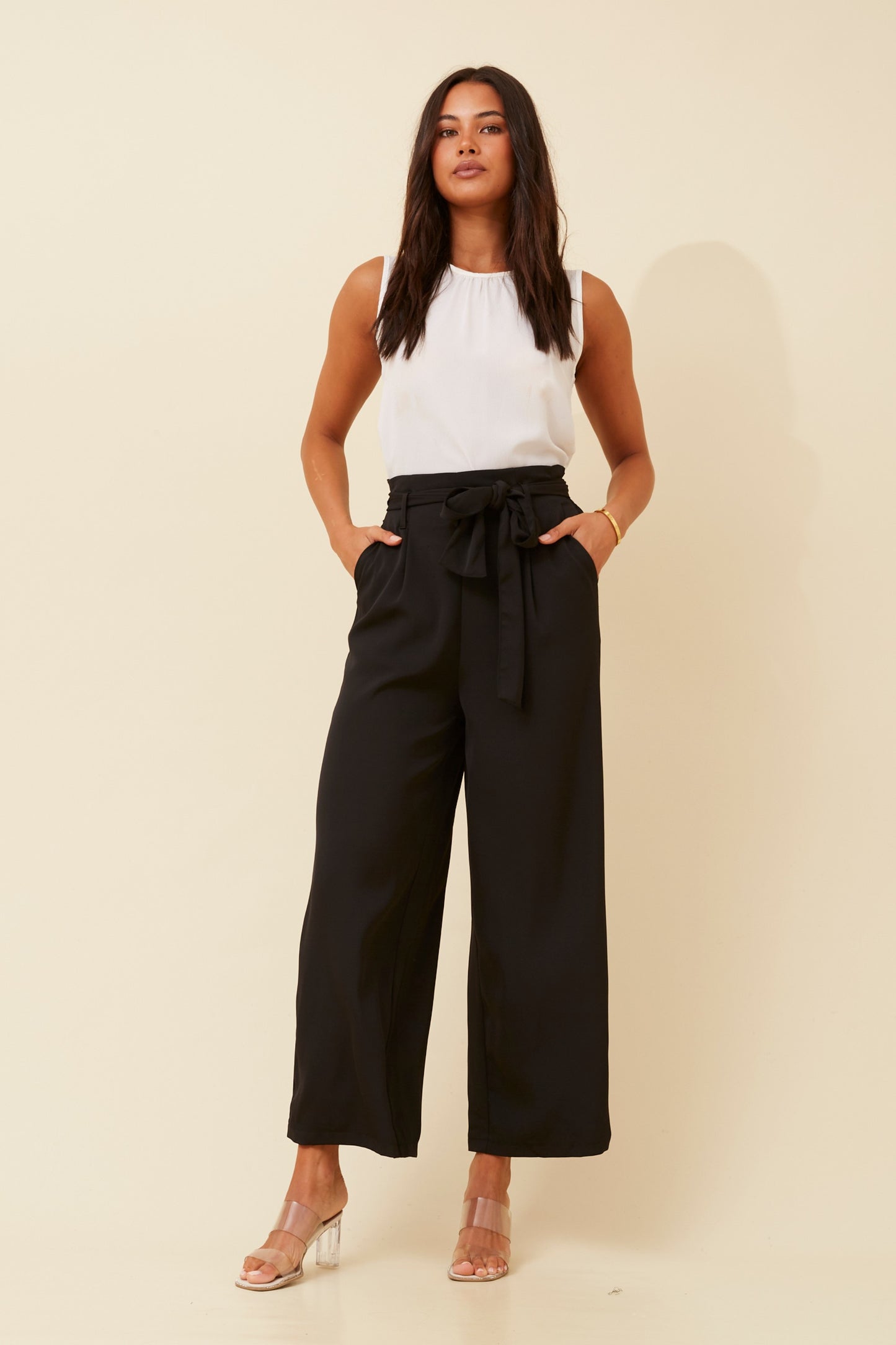 Nola Paper Bag Pants P521998 Black