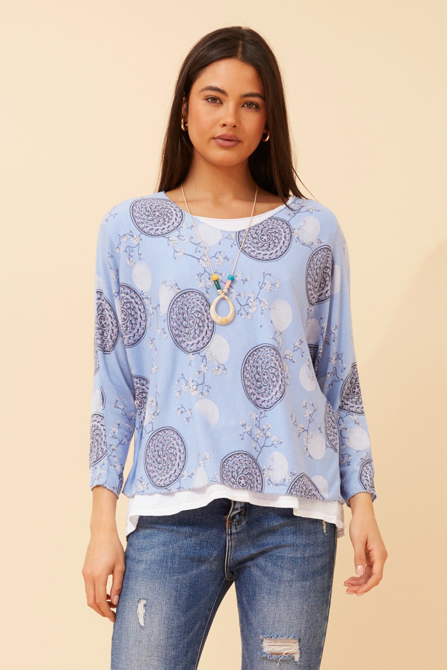 Vona Layered Top T522564 Denim