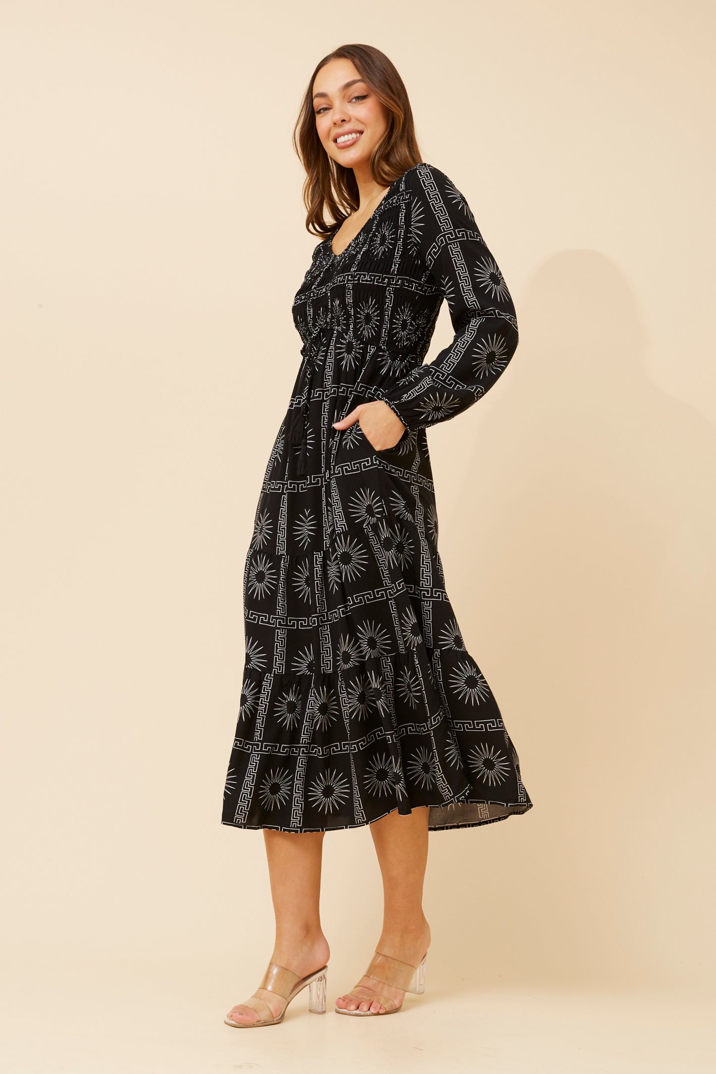 Colette Tiered Dress D734152 Black