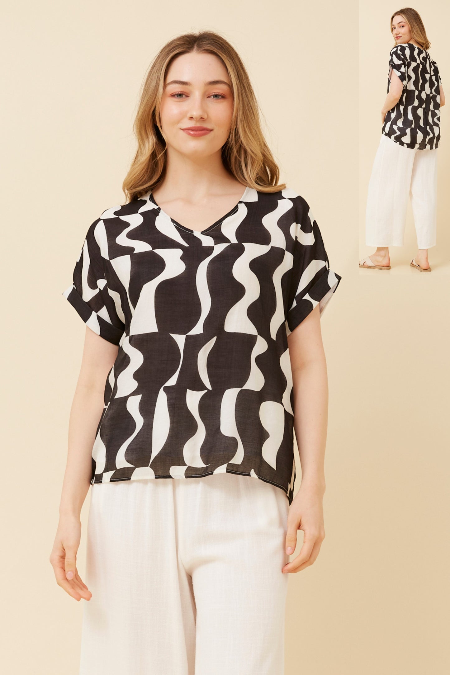 Ariana Abstract Print Top T521549