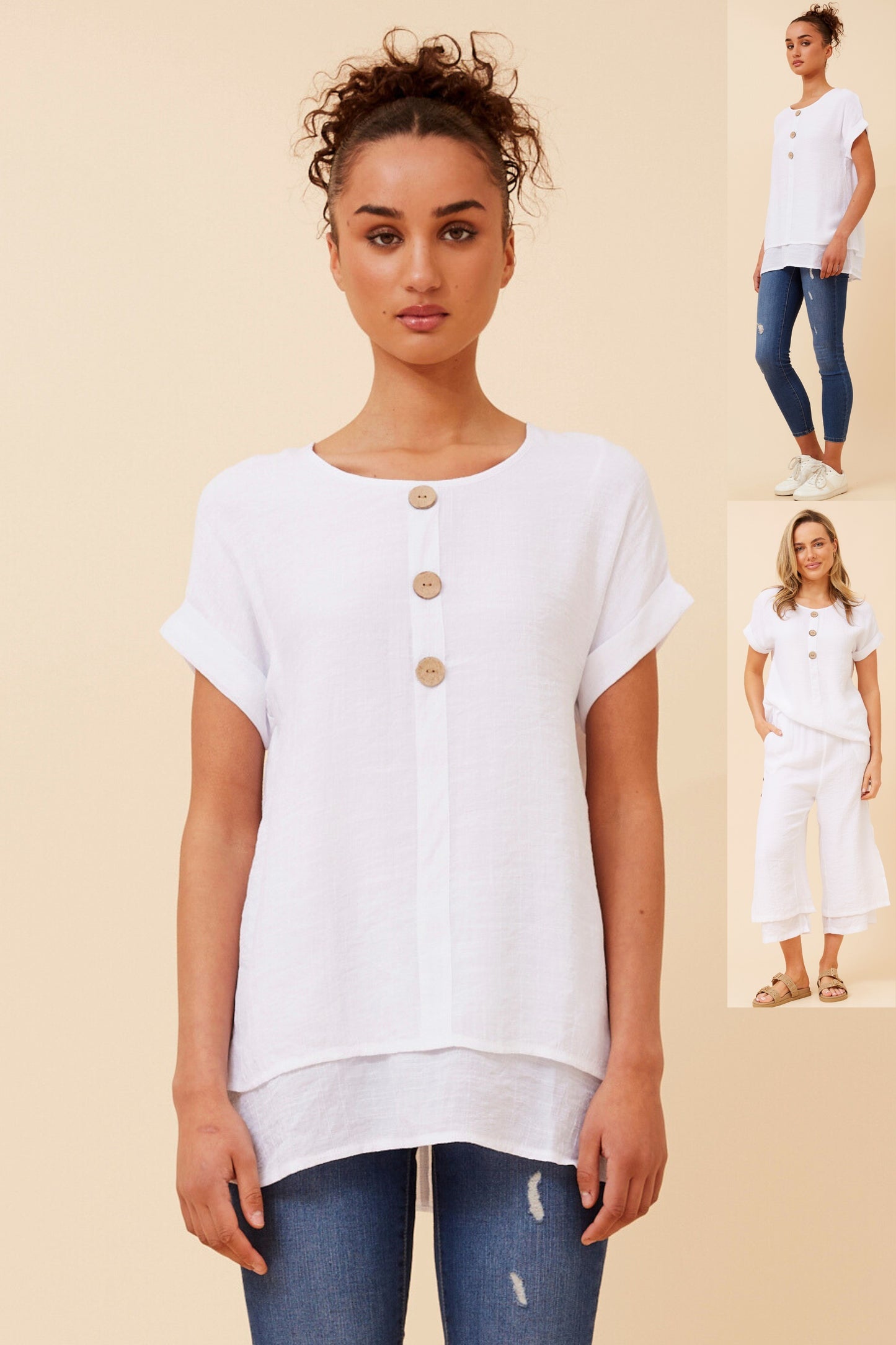 Soraya Double Layer Top T523077 White