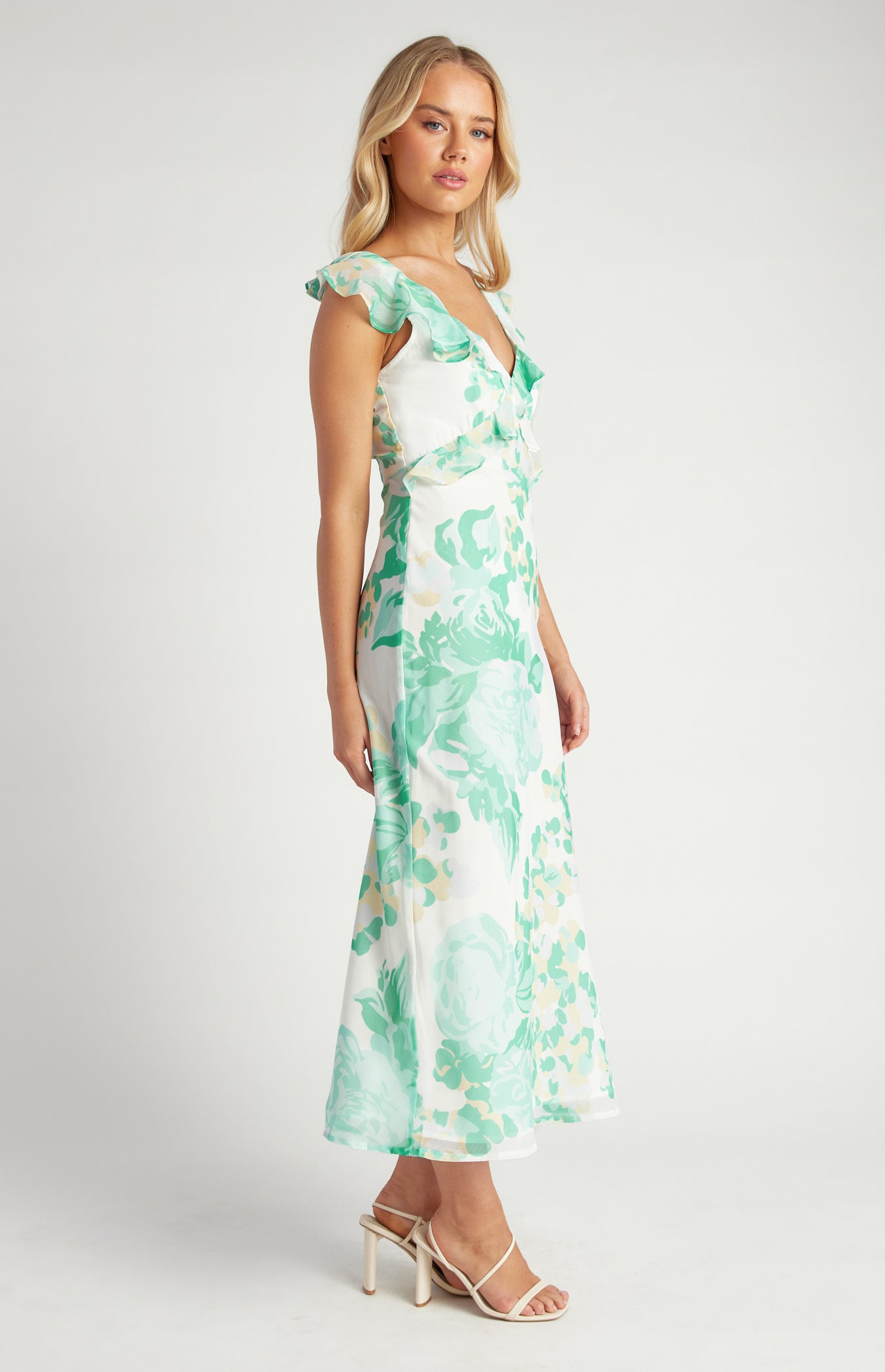 Richie Floral Chiffon Print Midi Dress