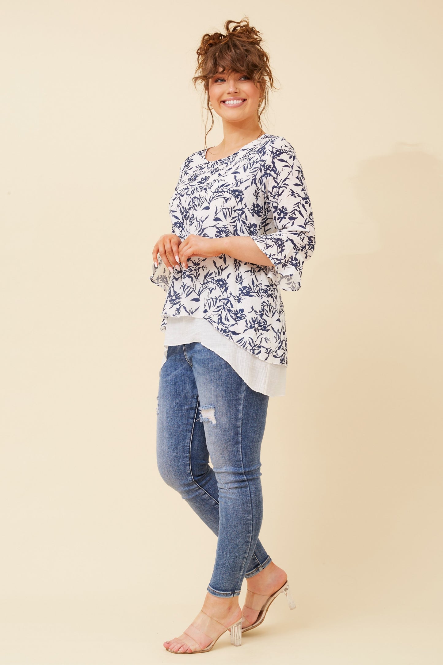 Leon Double Layer Top Navy T517327