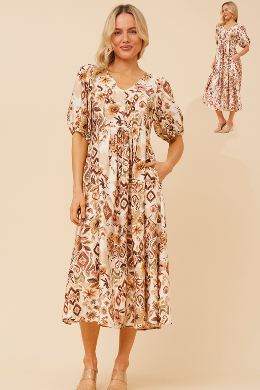 Bonnie Tunic Dress D737186 Multi Beige