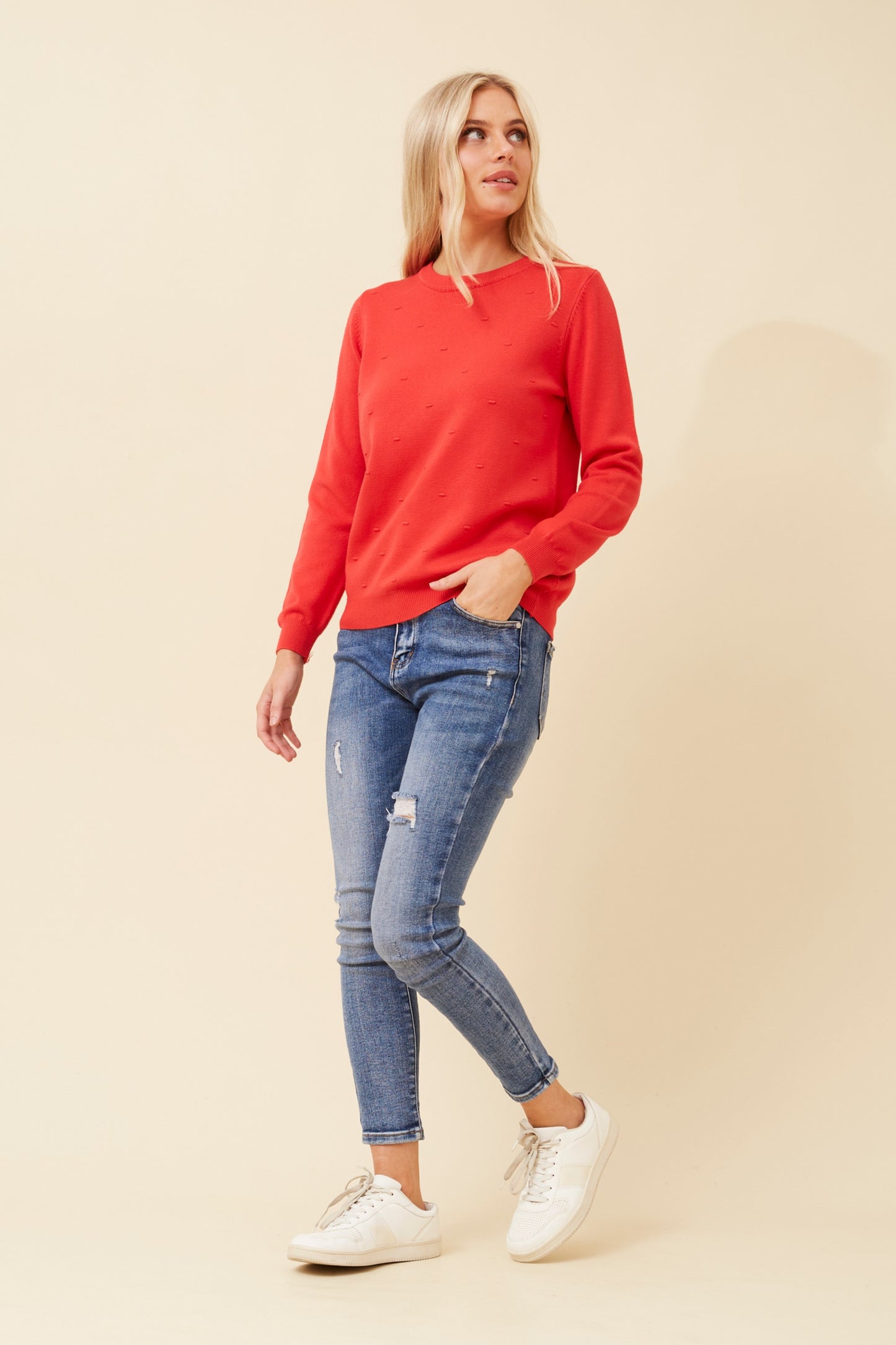 Tilli Dot Pattern Jumper KP522515 Red