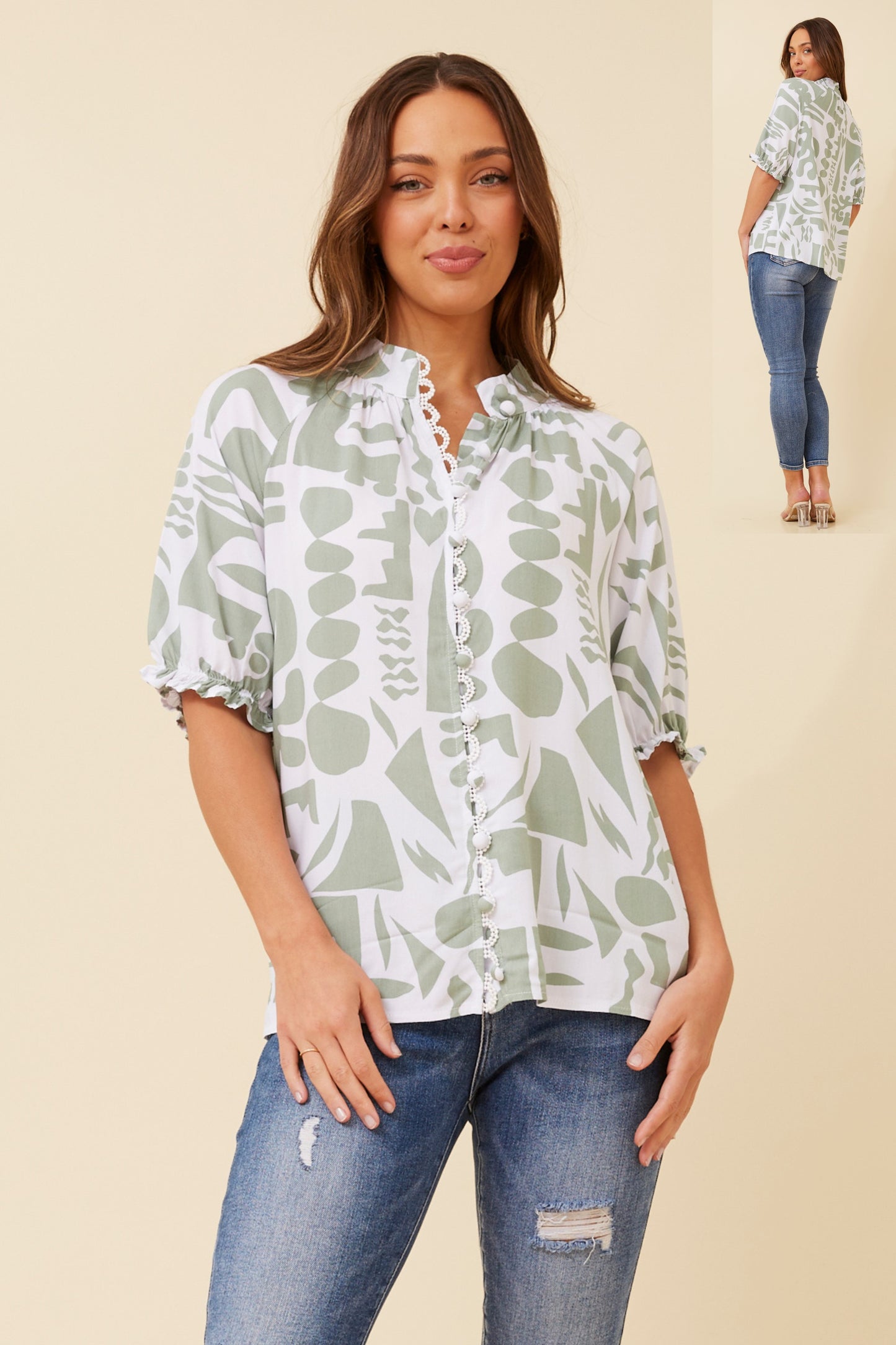 Aida Abstract Print Top T522056
