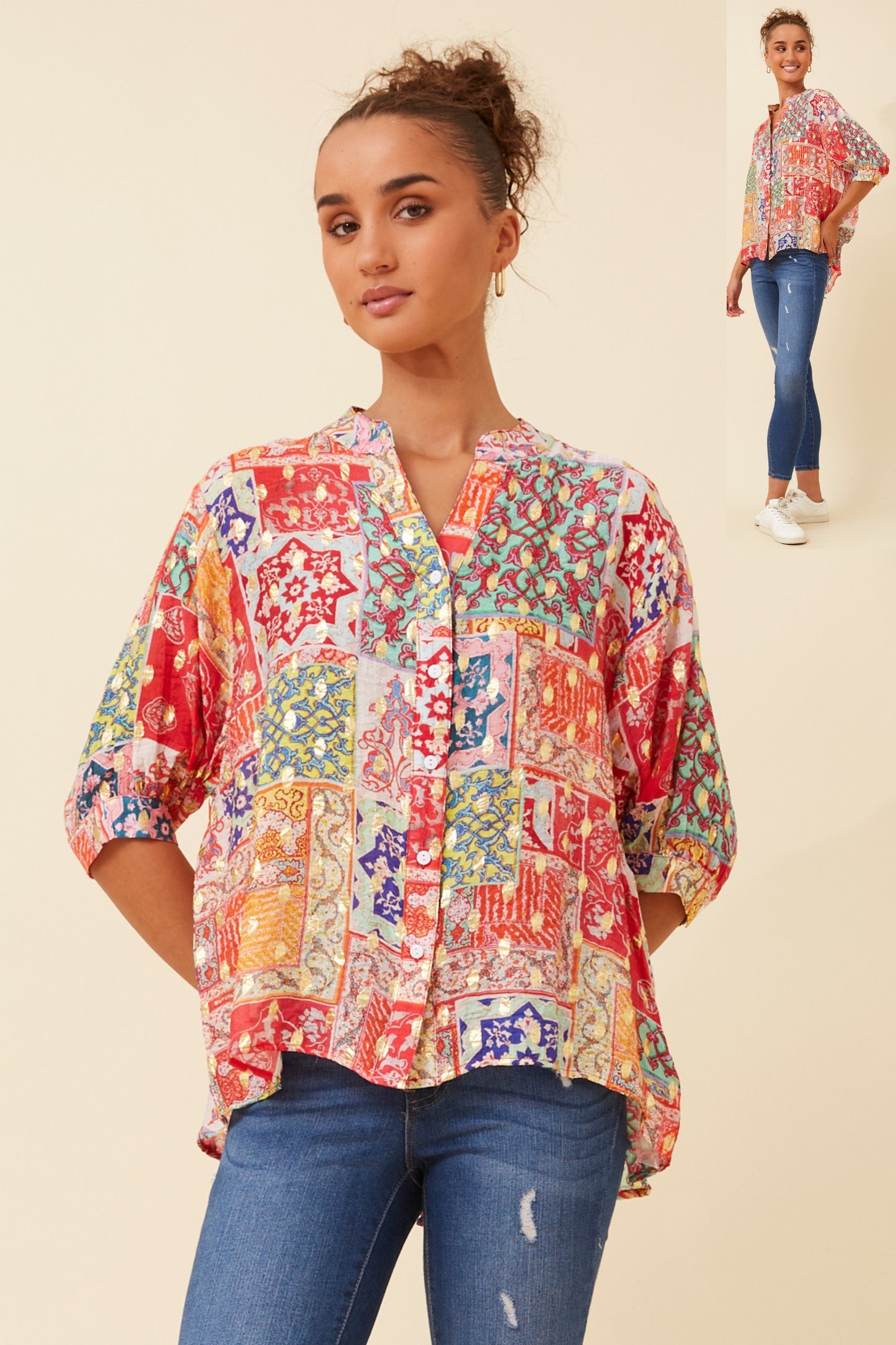 Rosa Shirt with Back Button Detail -  T523156