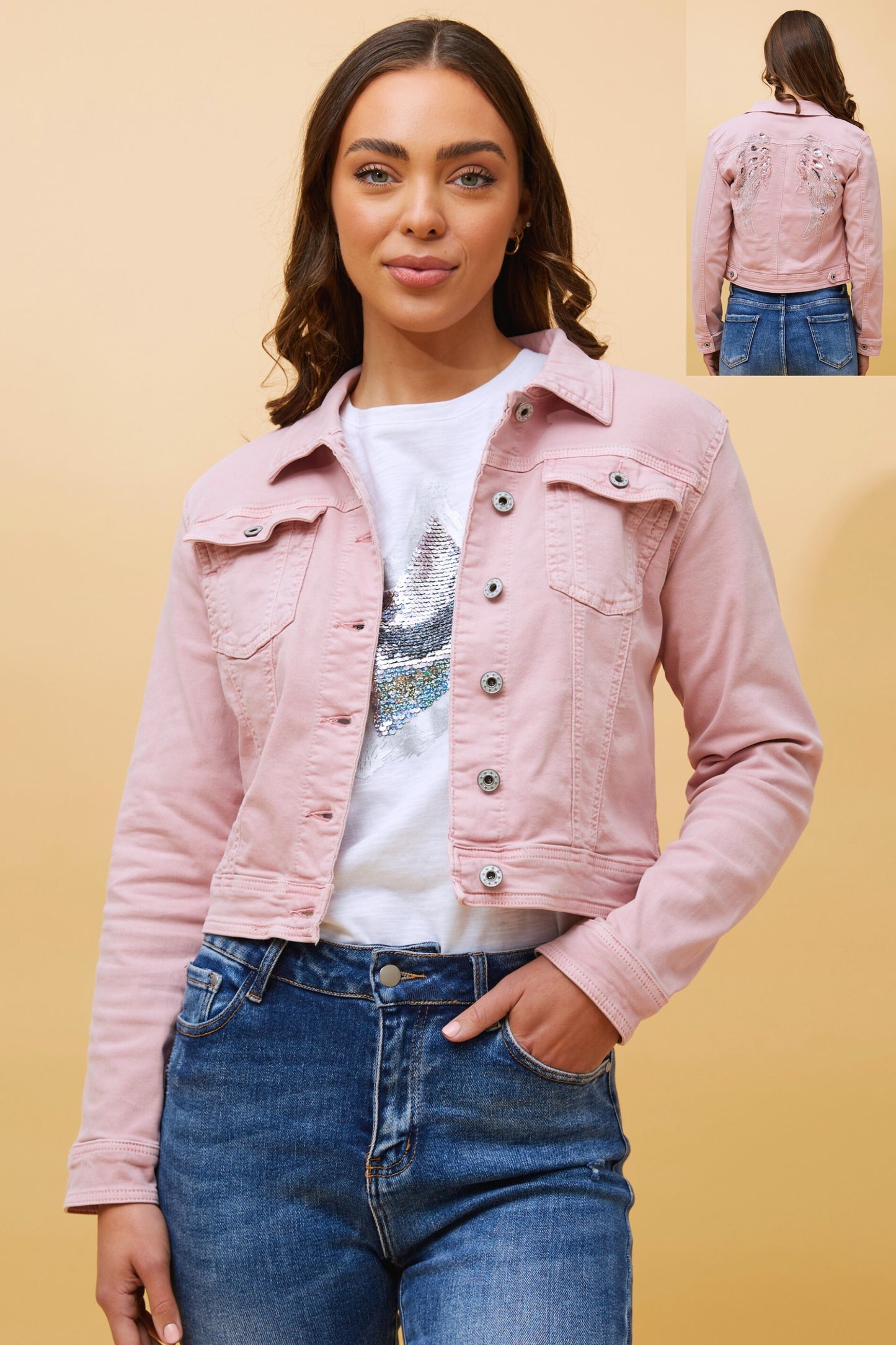 Felma Sequin Wing Jacket J517180 Light Pink
