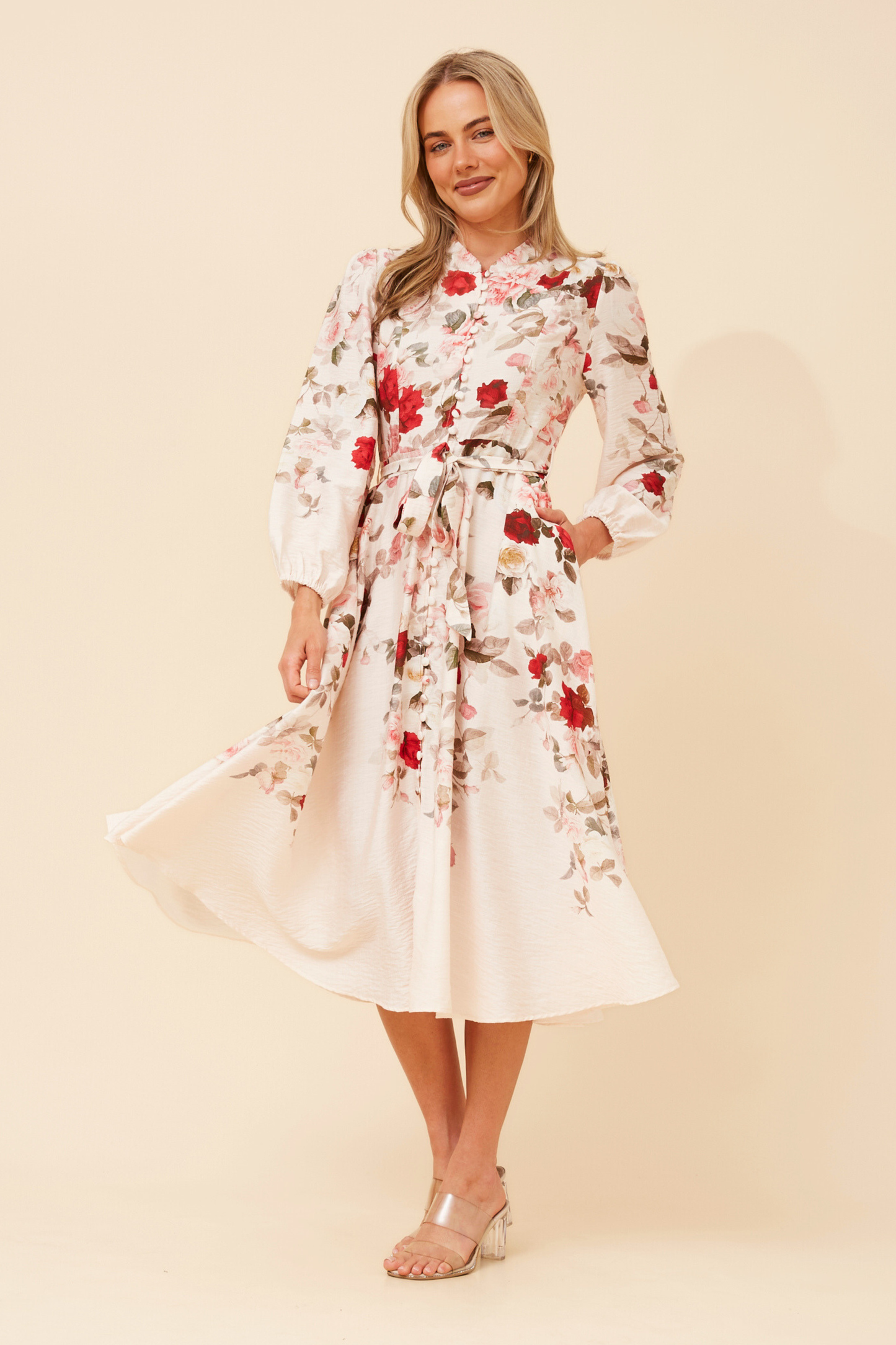 Estelle Floral Party Dress D735808 White