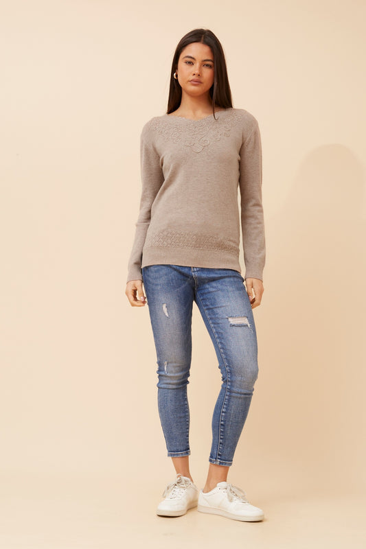 Tiya Knit KP524710 Taupe