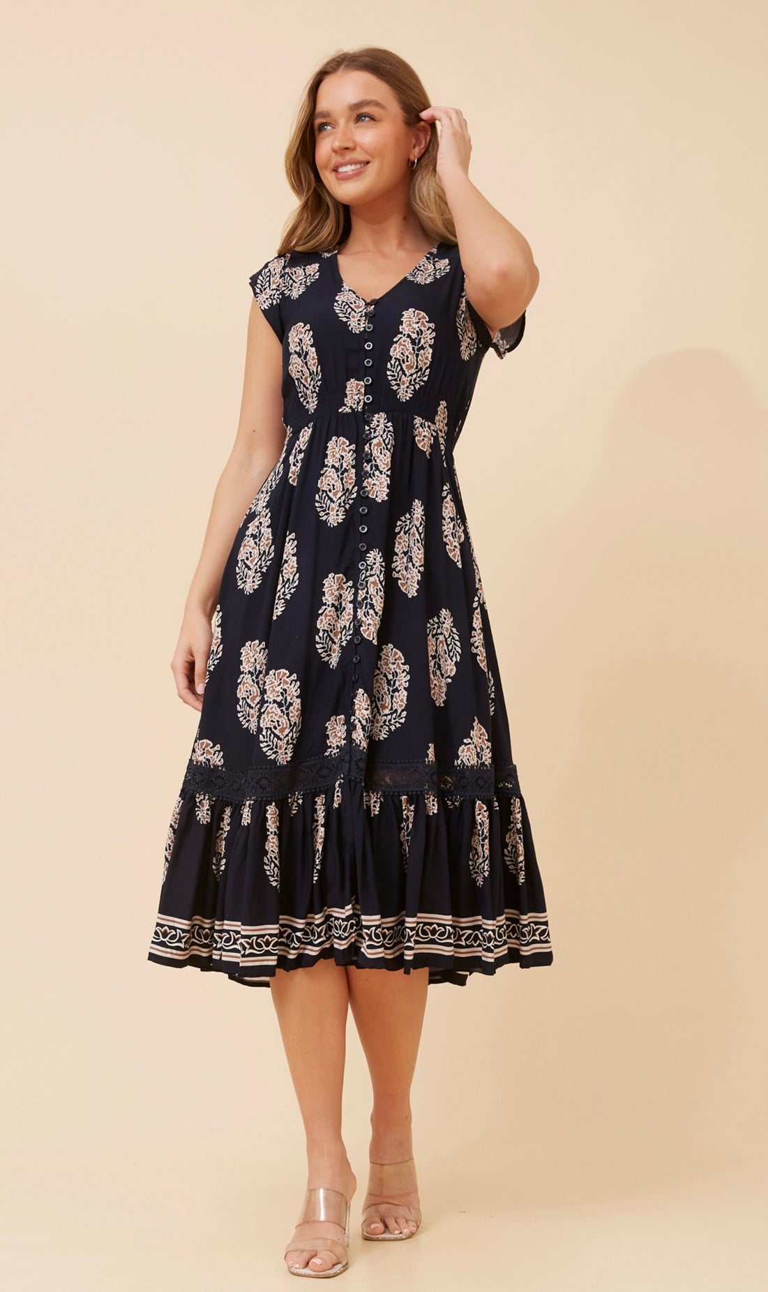 Serena Floral Print Midi Dress -  D524840