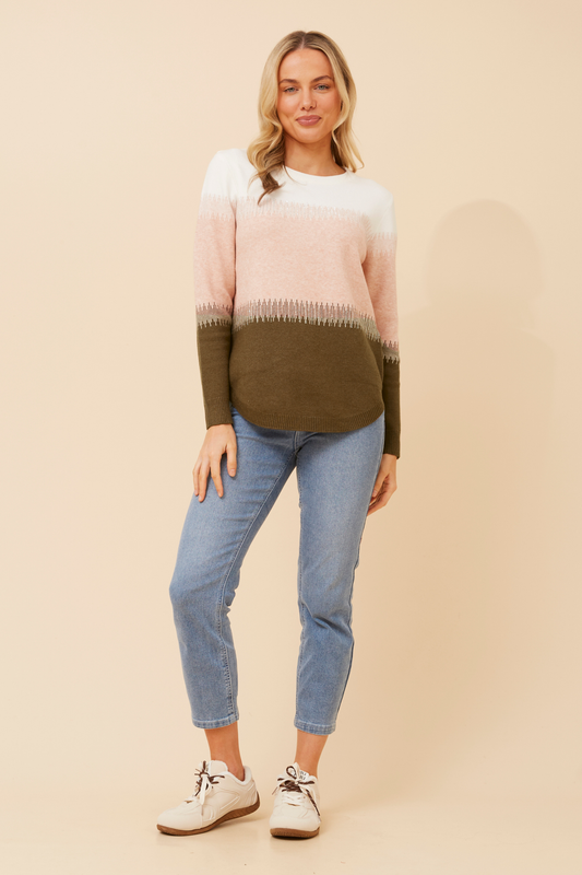 Taylor Stripe Knit KP178166 Chocolate