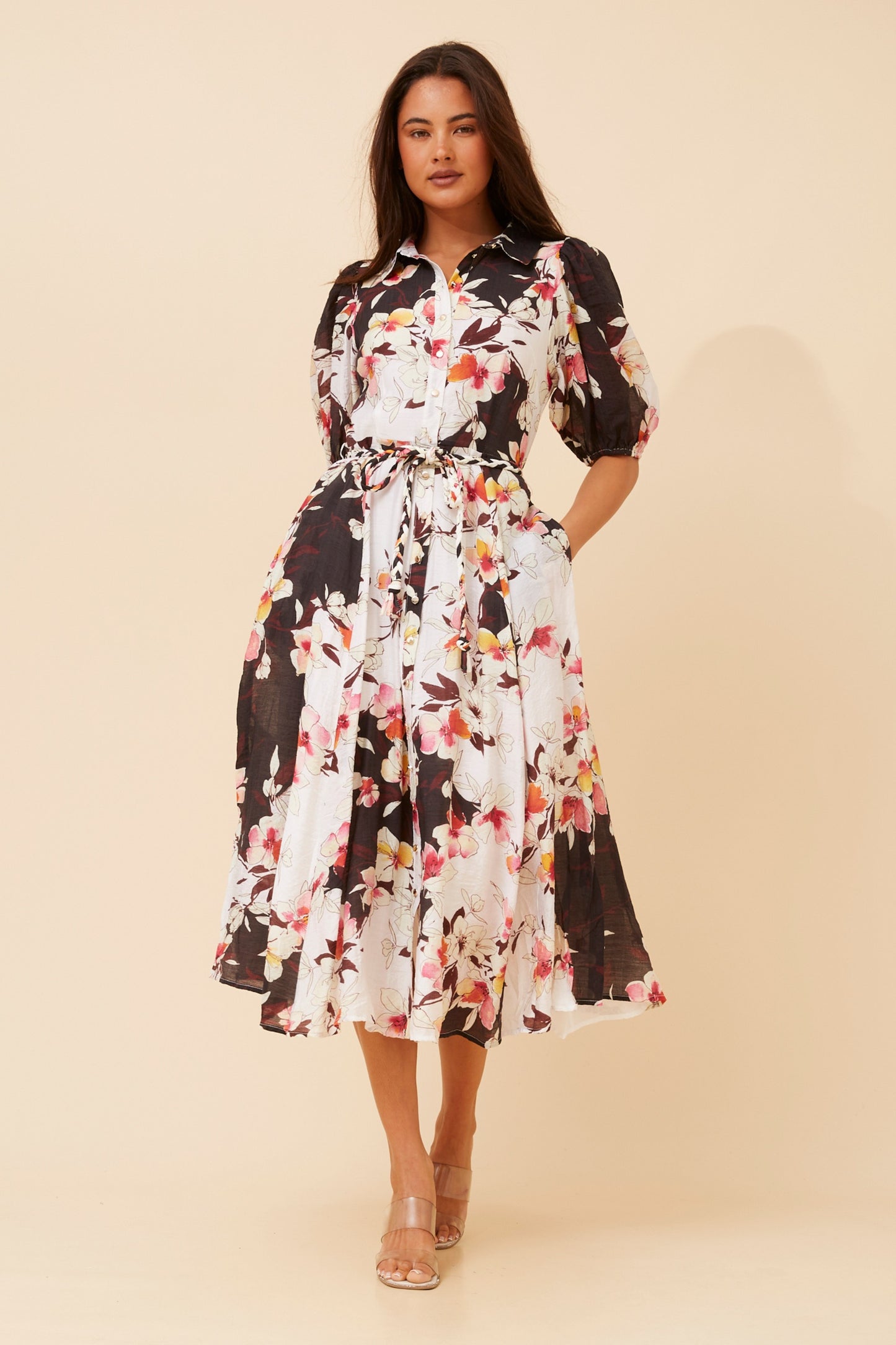 Qira Floral Shirt Dres D524416