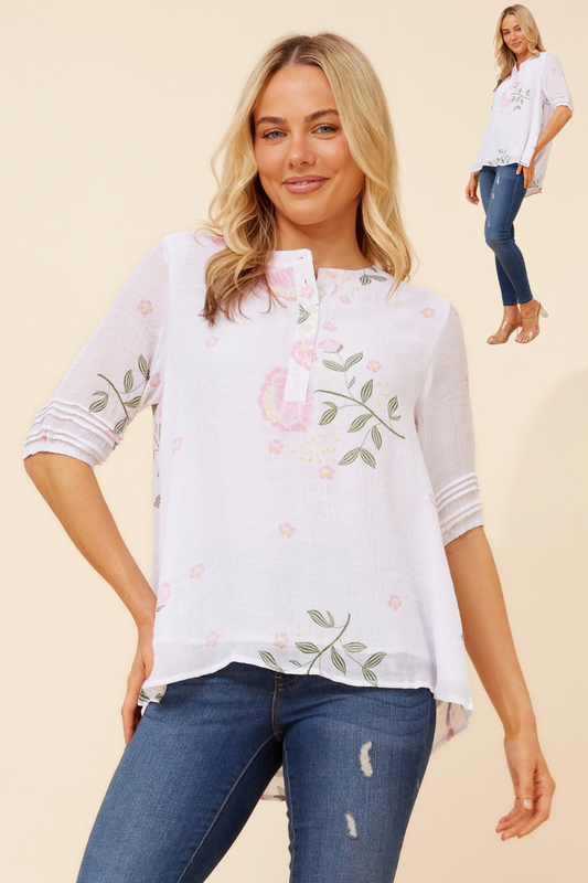 Giulia Floral Blouse T526366 Multi Pink