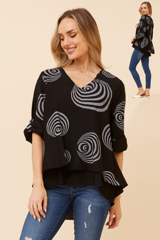 Eliza Double Layer Top T526727 Black