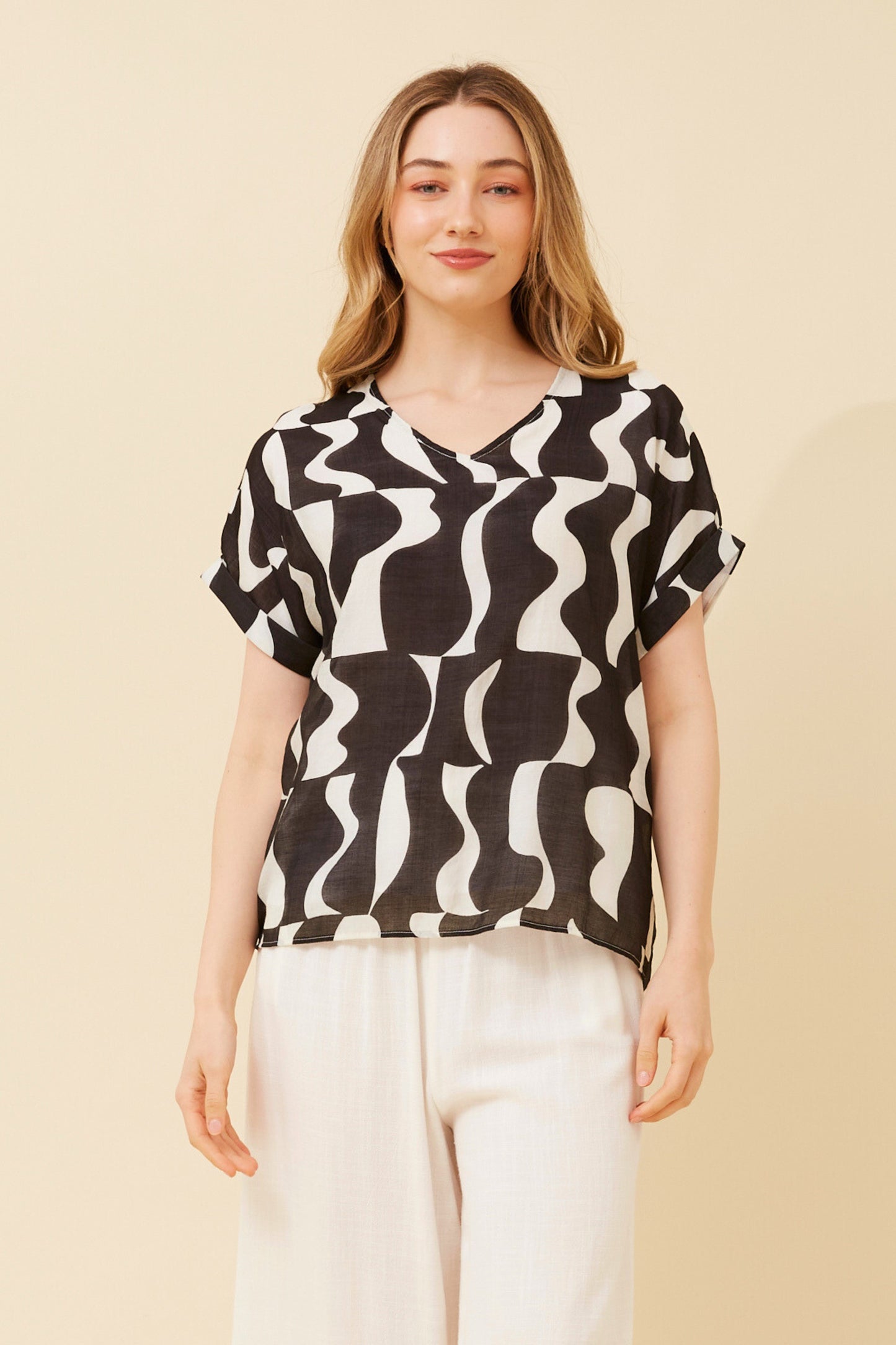 Ariana Abstract Print Top T521549