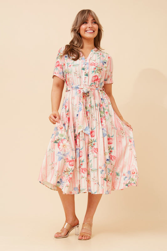 Fallon Floral Printed Midi Dress D734611