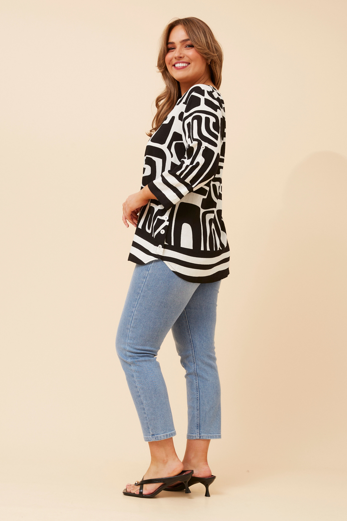 Nadia Blouse T526494 Black & White