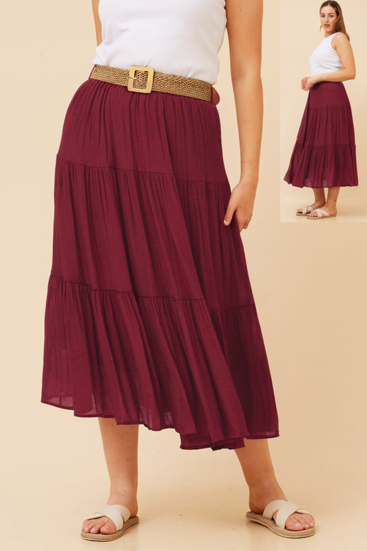 Bohemian Skirt S734558 Burgundy