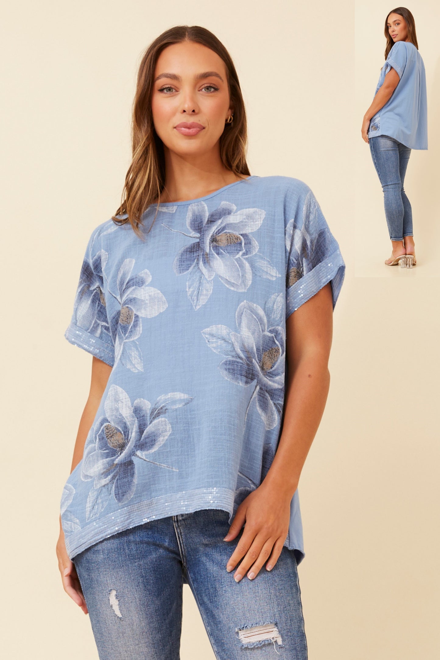 Veira Floral Print Italain Top T519077