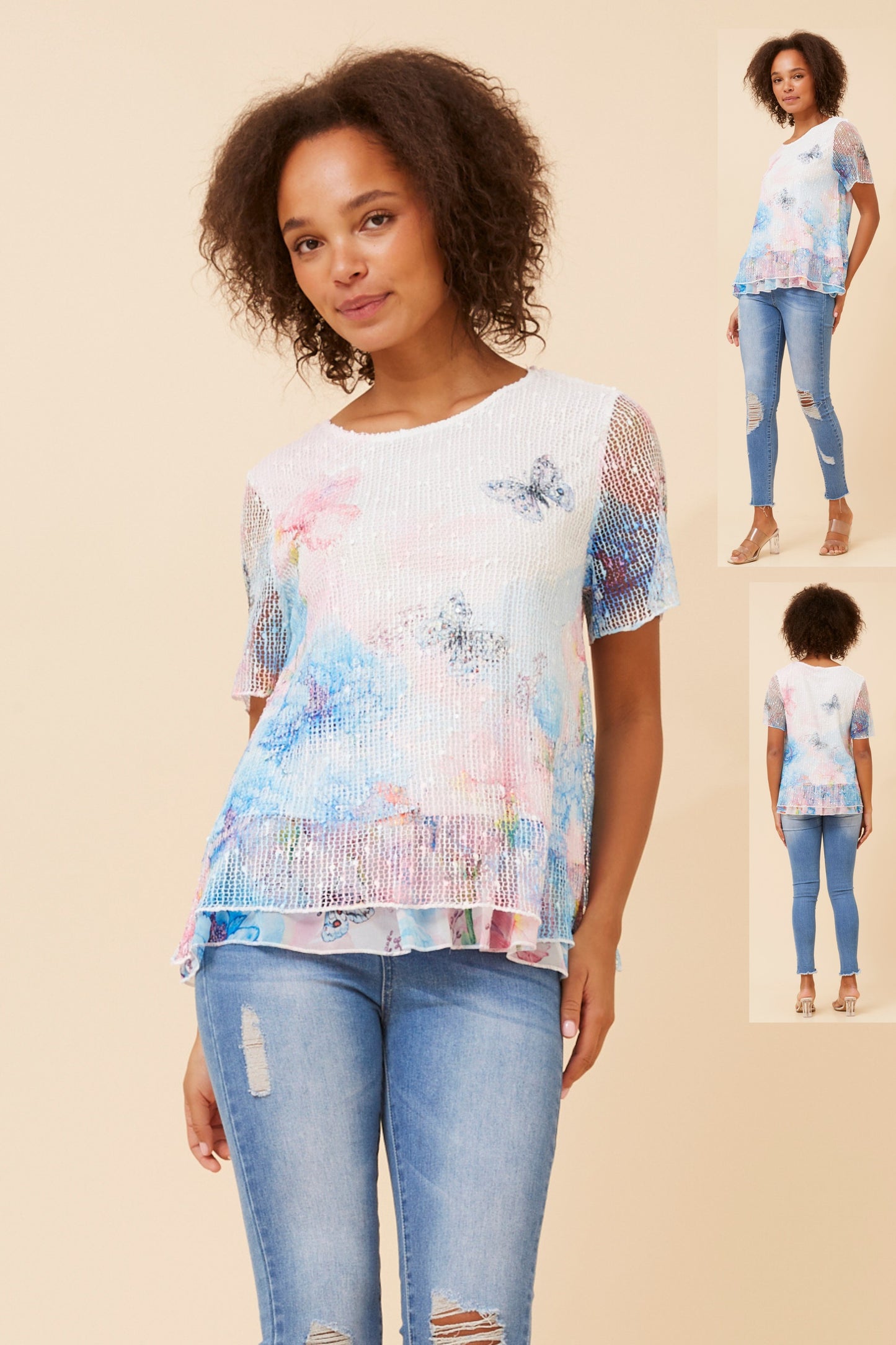 Niki Butterfly Printed Top - T734602