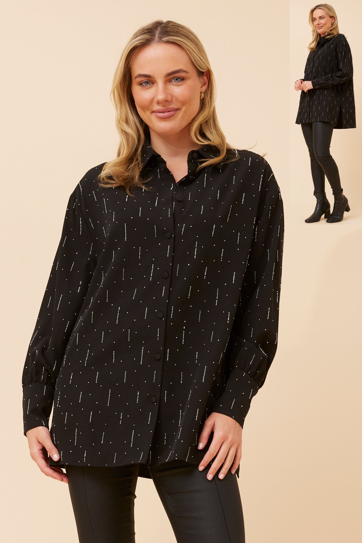 Eiza Sequin Shirt T734124 Black