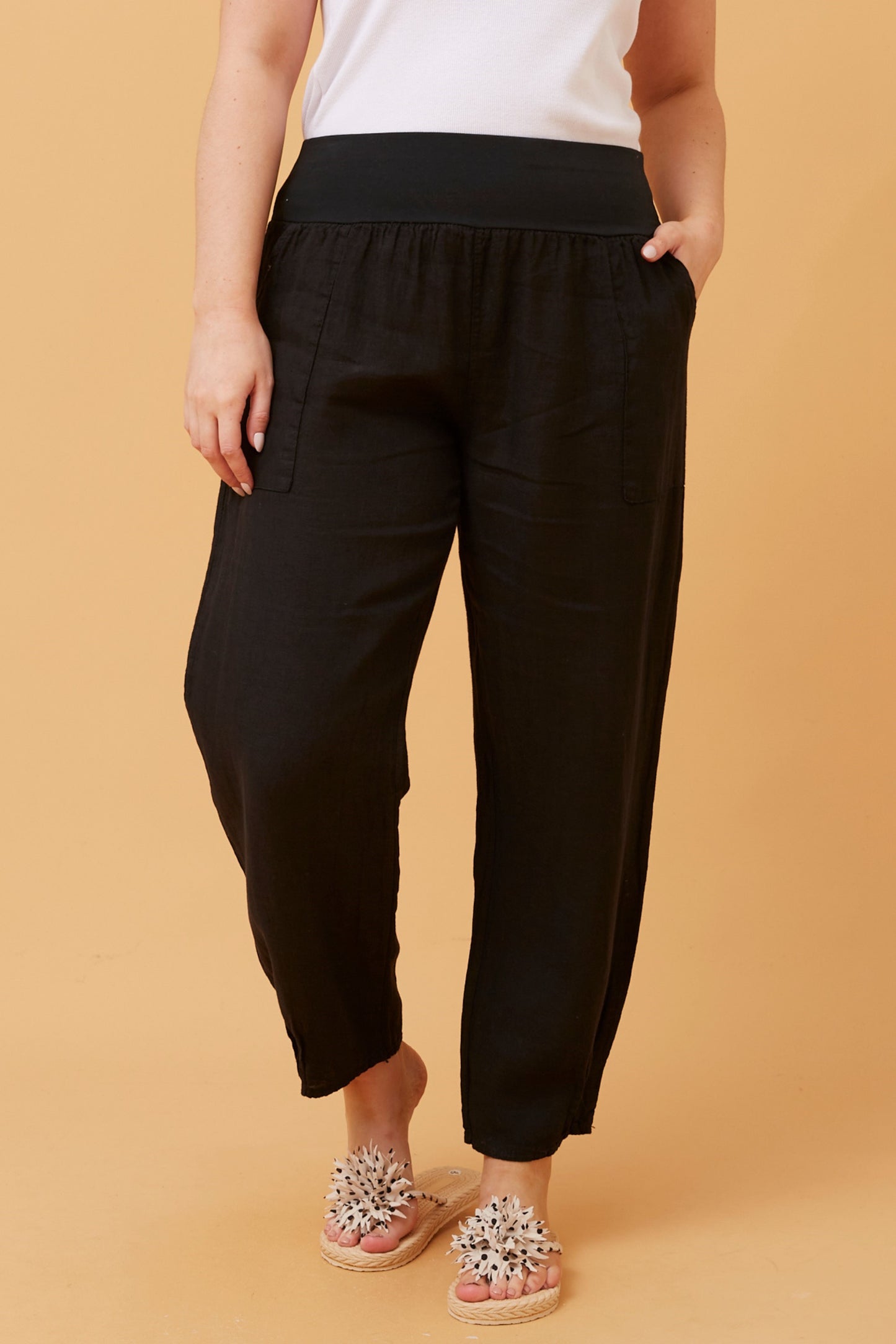 Linen Italian Pant P516694 Black