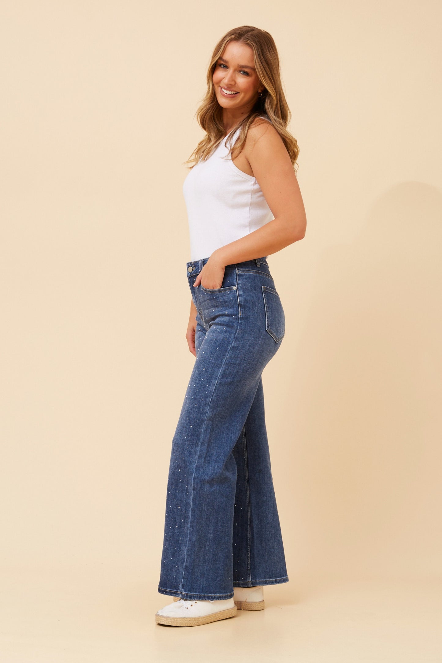 Nicole Denim Sequin Pants P734881