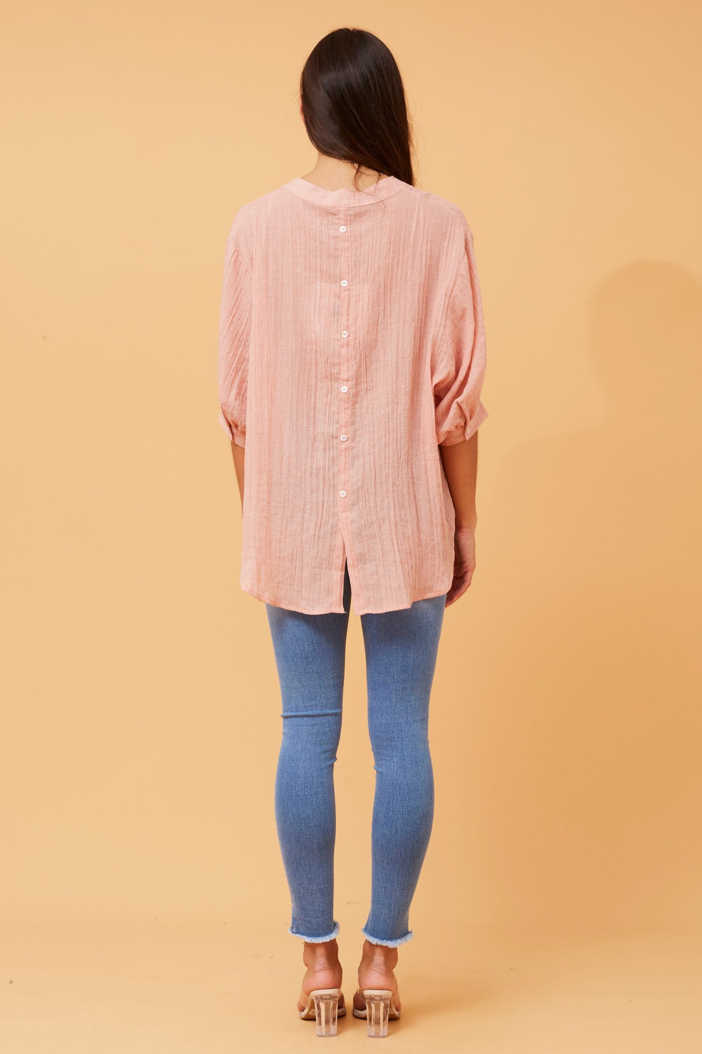 Rosa Shirt with Back Button Detail - Rosewood T511586