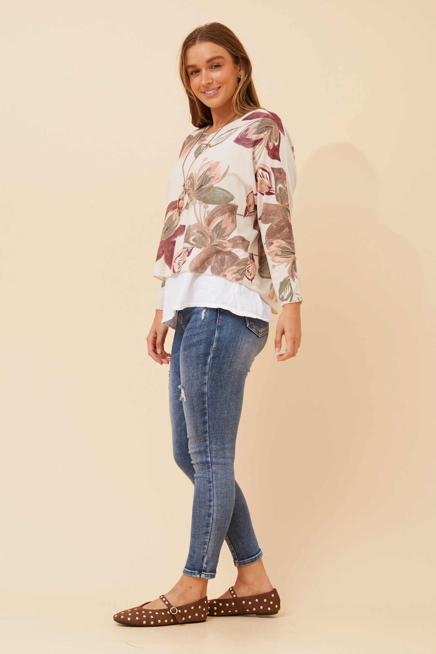 Vona Layered Top T526212 Stone