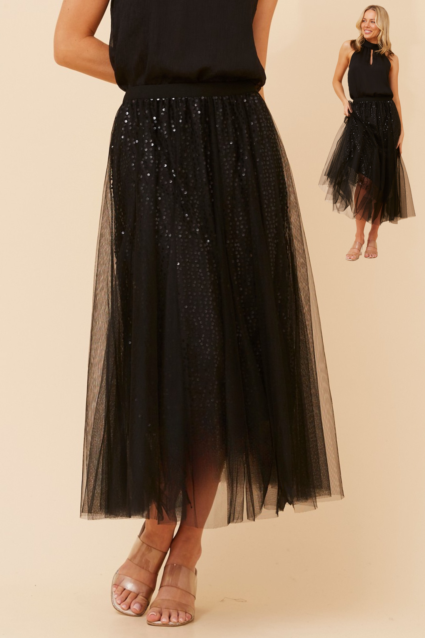 Caroline Mesh Sequin Skirt S175207
